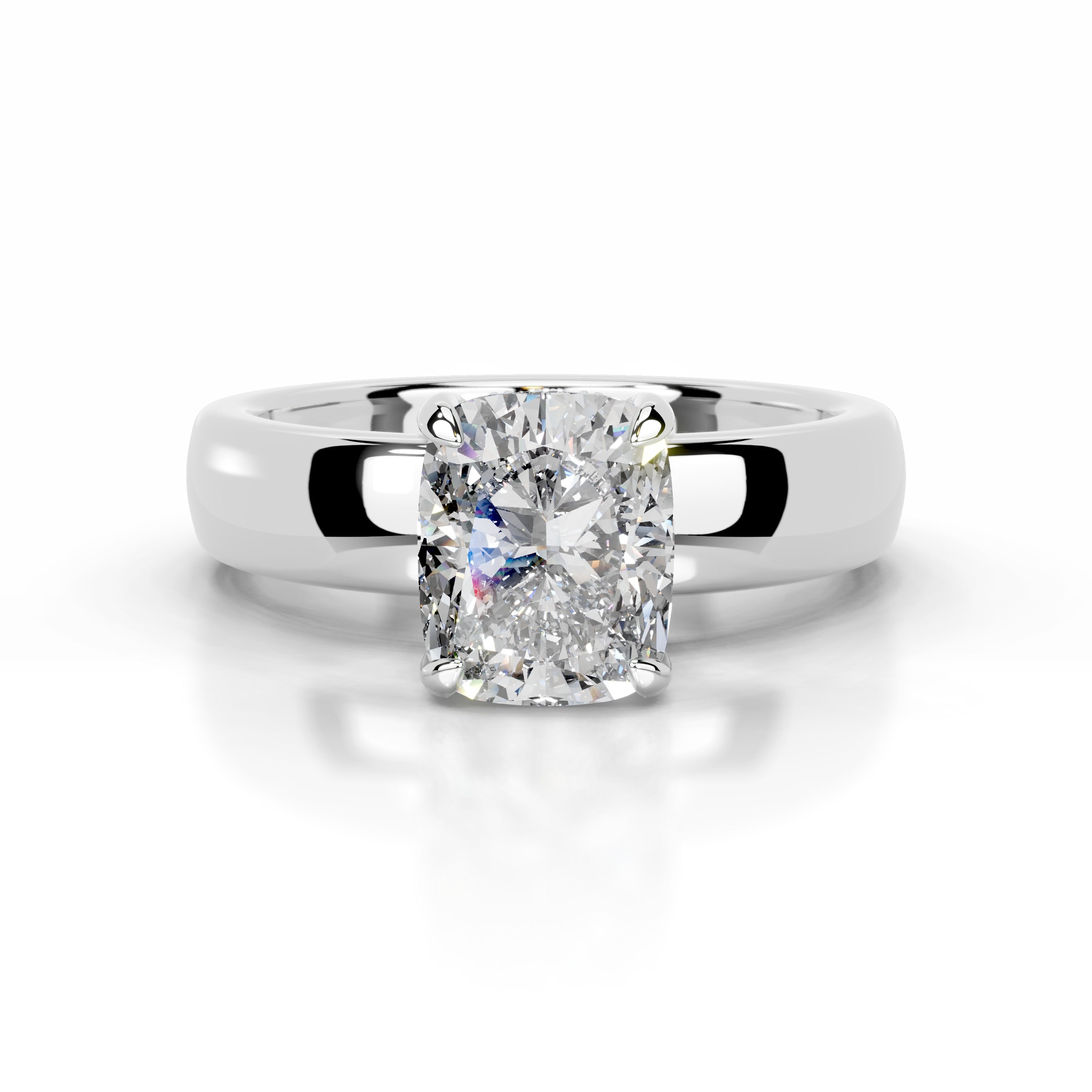 Lux Diamond Engagement Ring - 18K White Gold