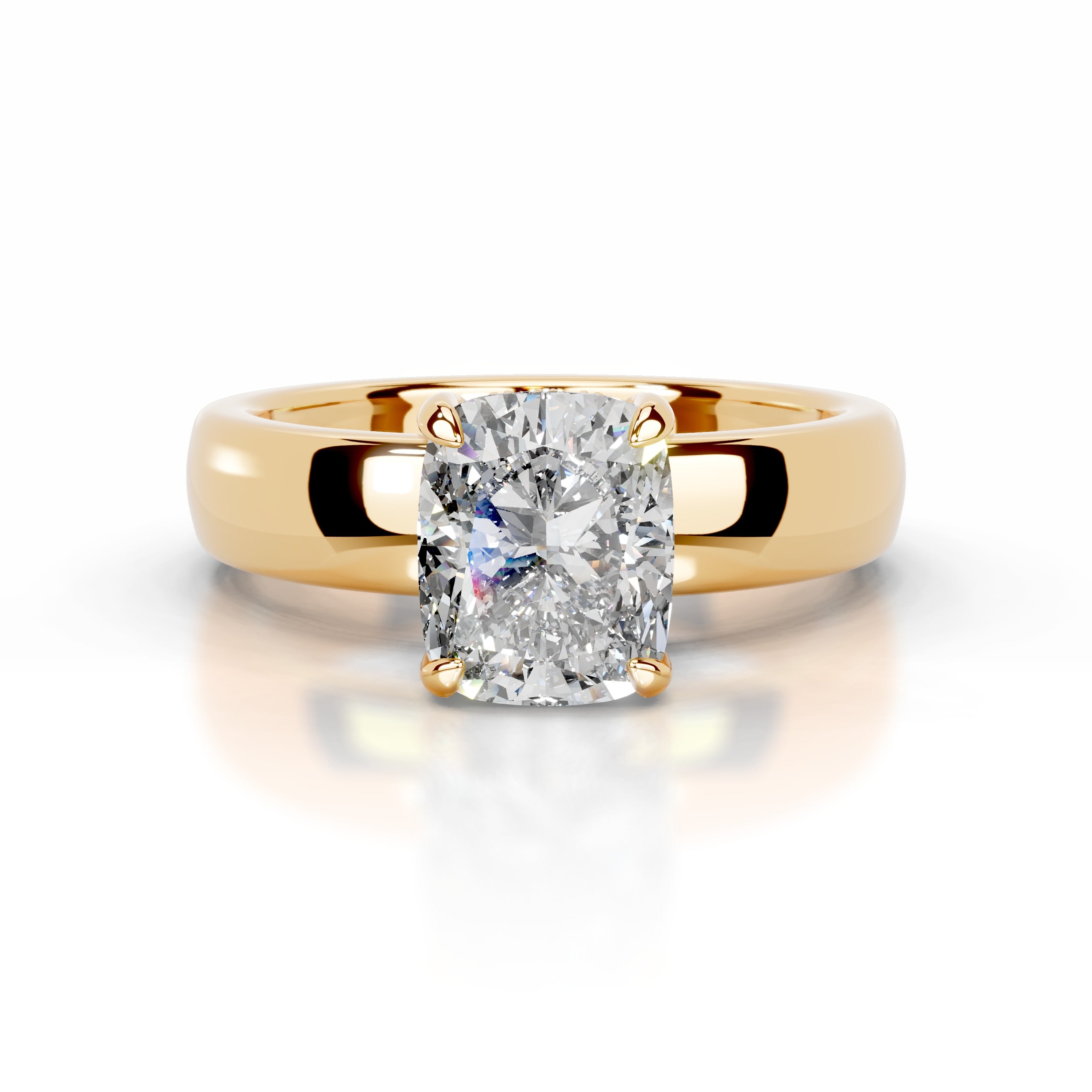 Lux Diamond Engagement Ring - 18K Yellow Gold