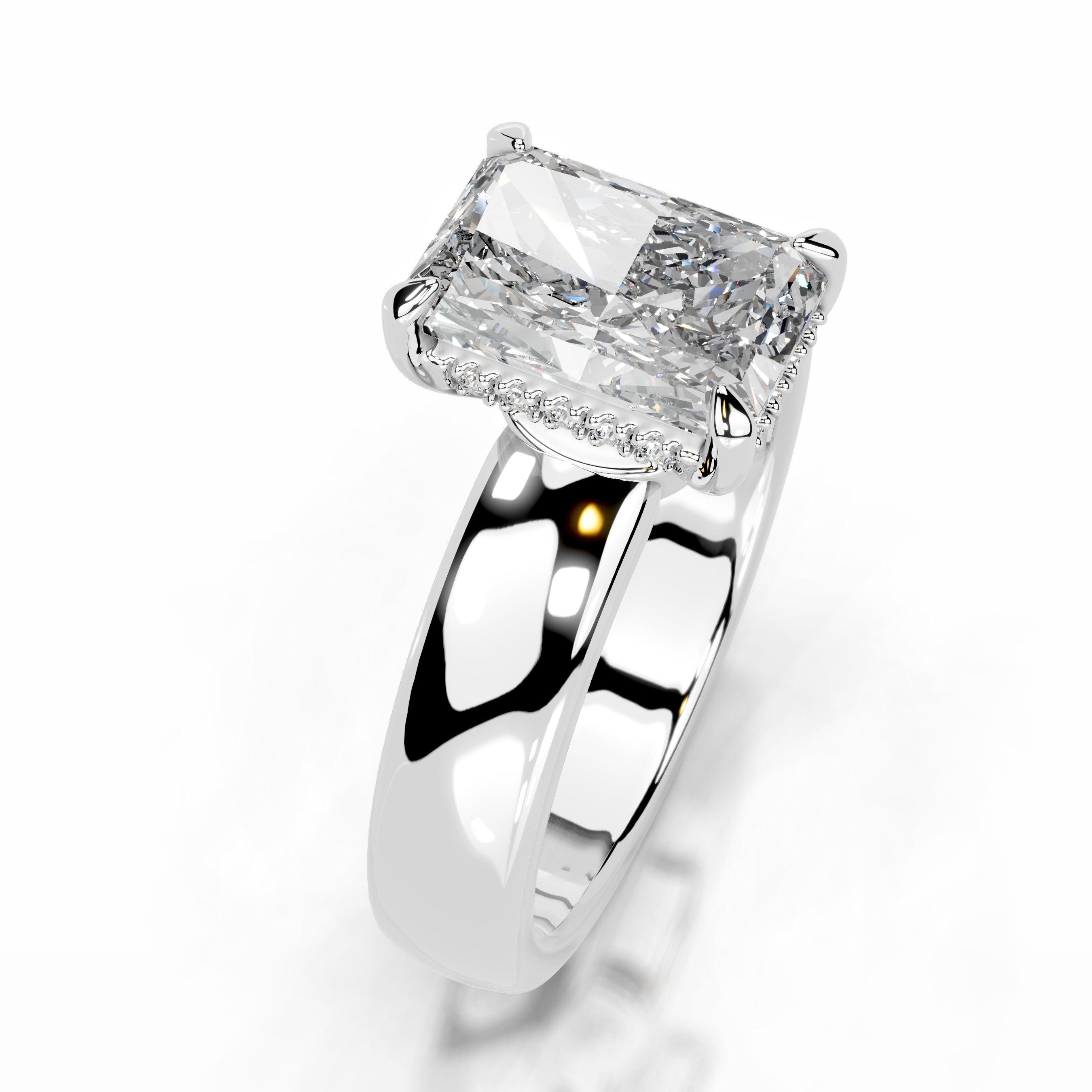 Lux Diamond Engagement Ring - 18K White Gold