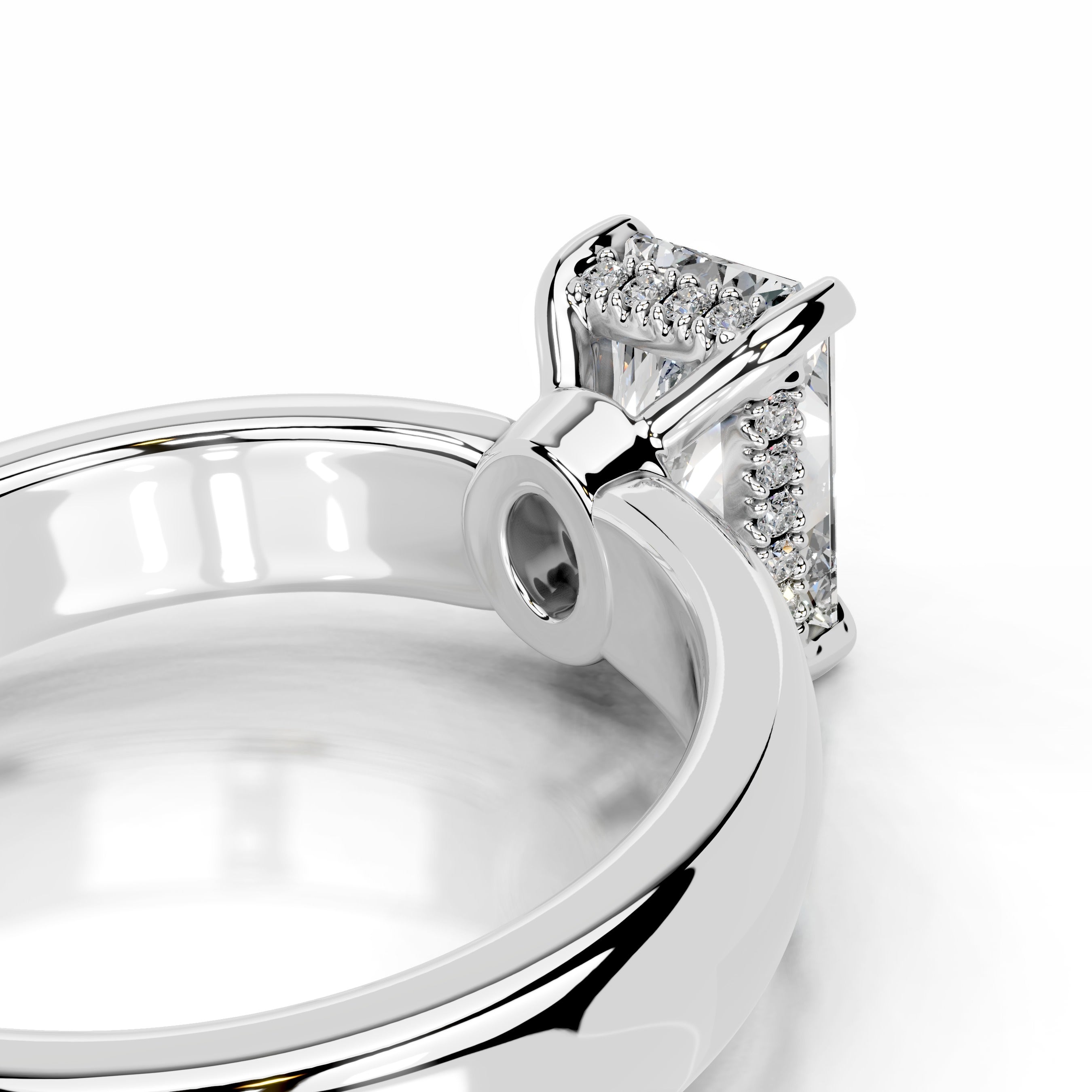 Lux Diamond Engagement Ring - 18K White Gold