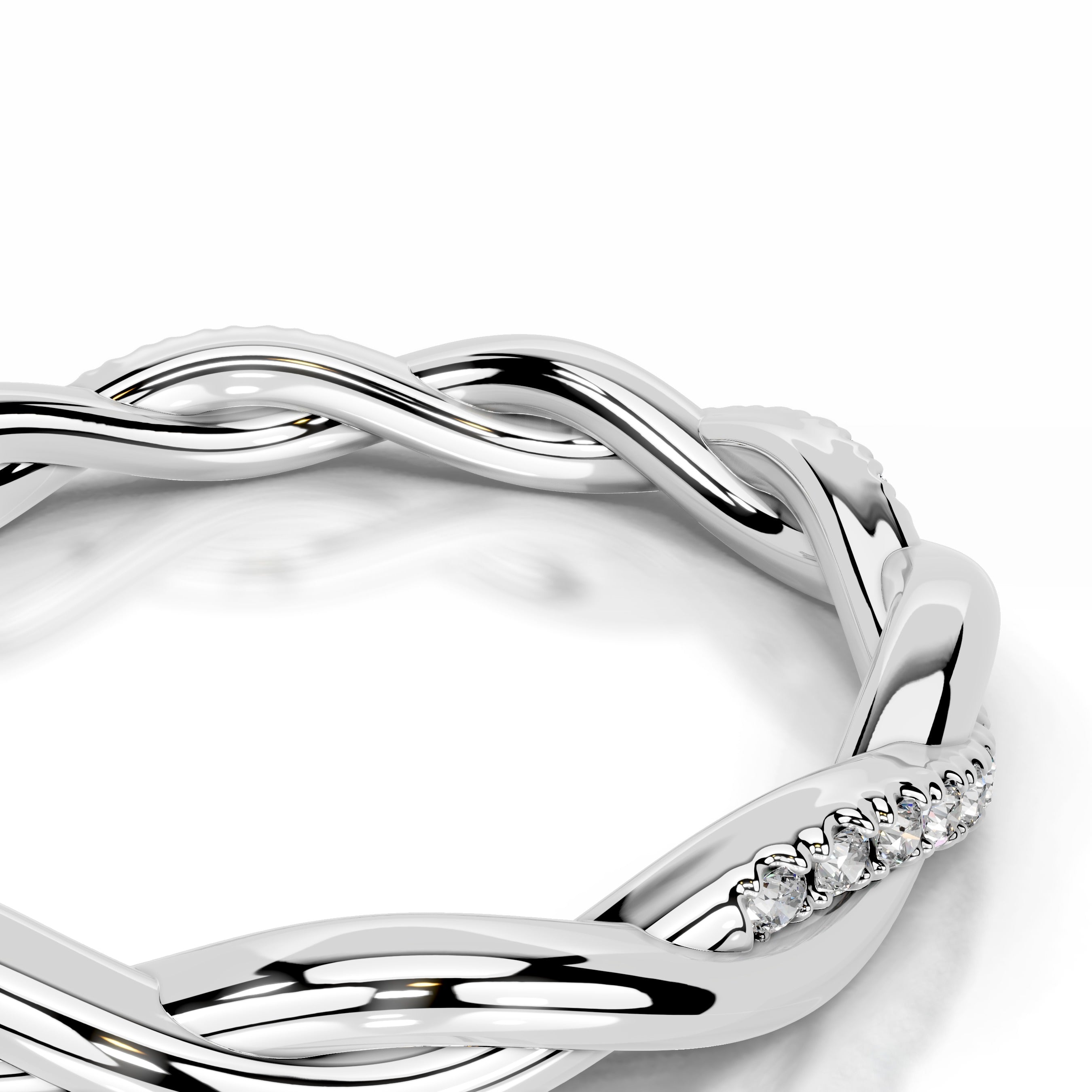 Tsumugi Diamond Wedding band - Platinum