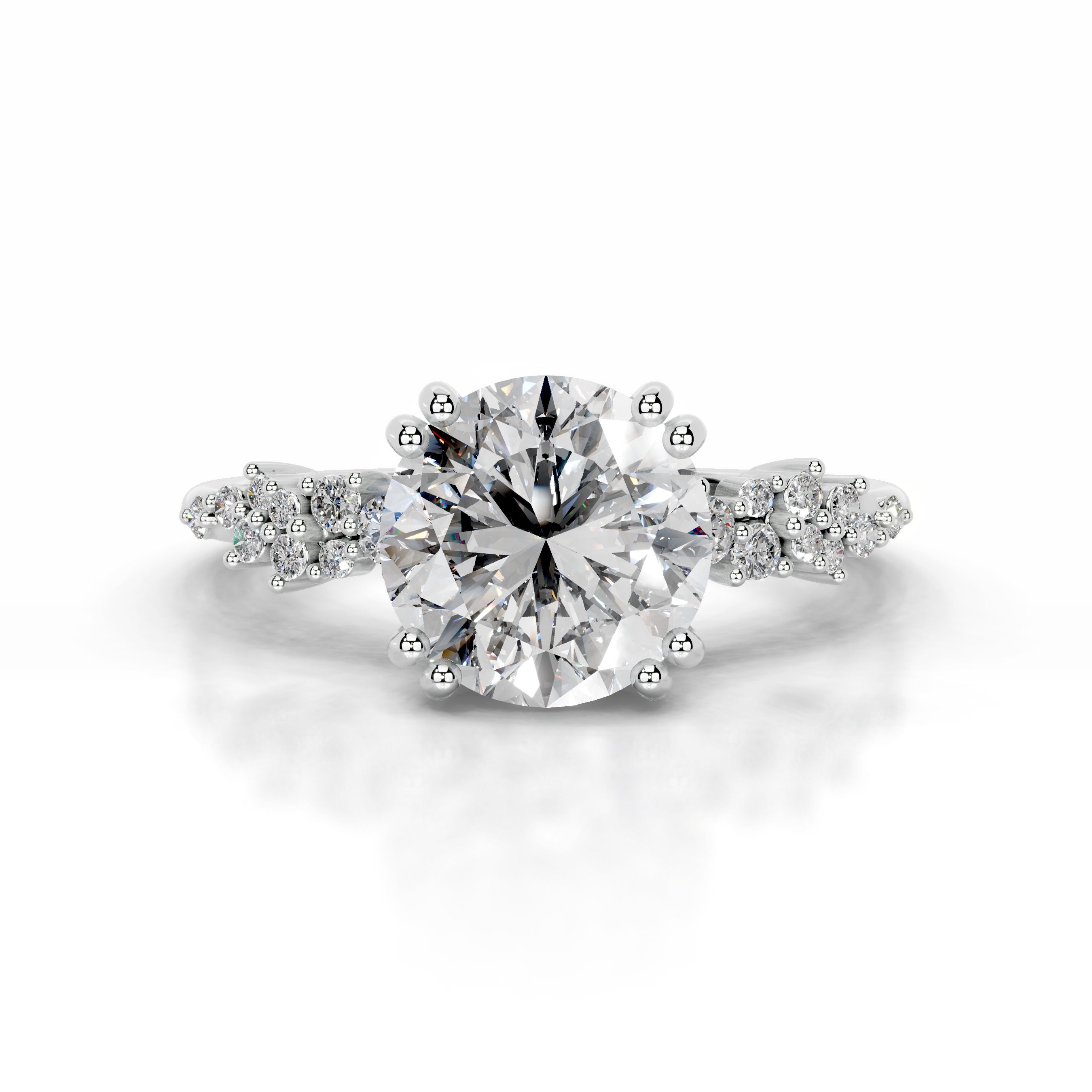Emaline Diamond Engagement Ring - 18K White Gold