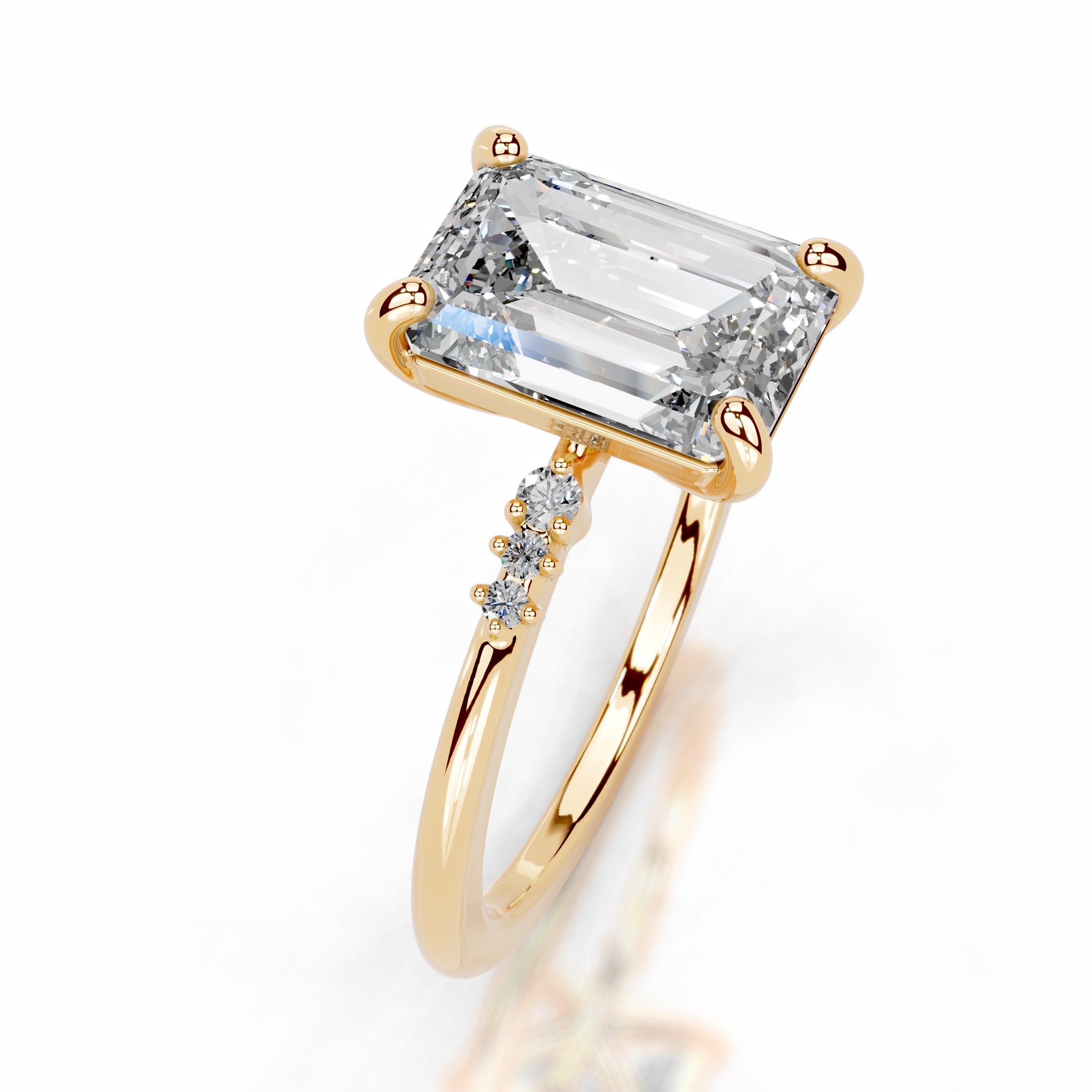 Hope Diamond Engagement Ring - 18K Yellow Gold