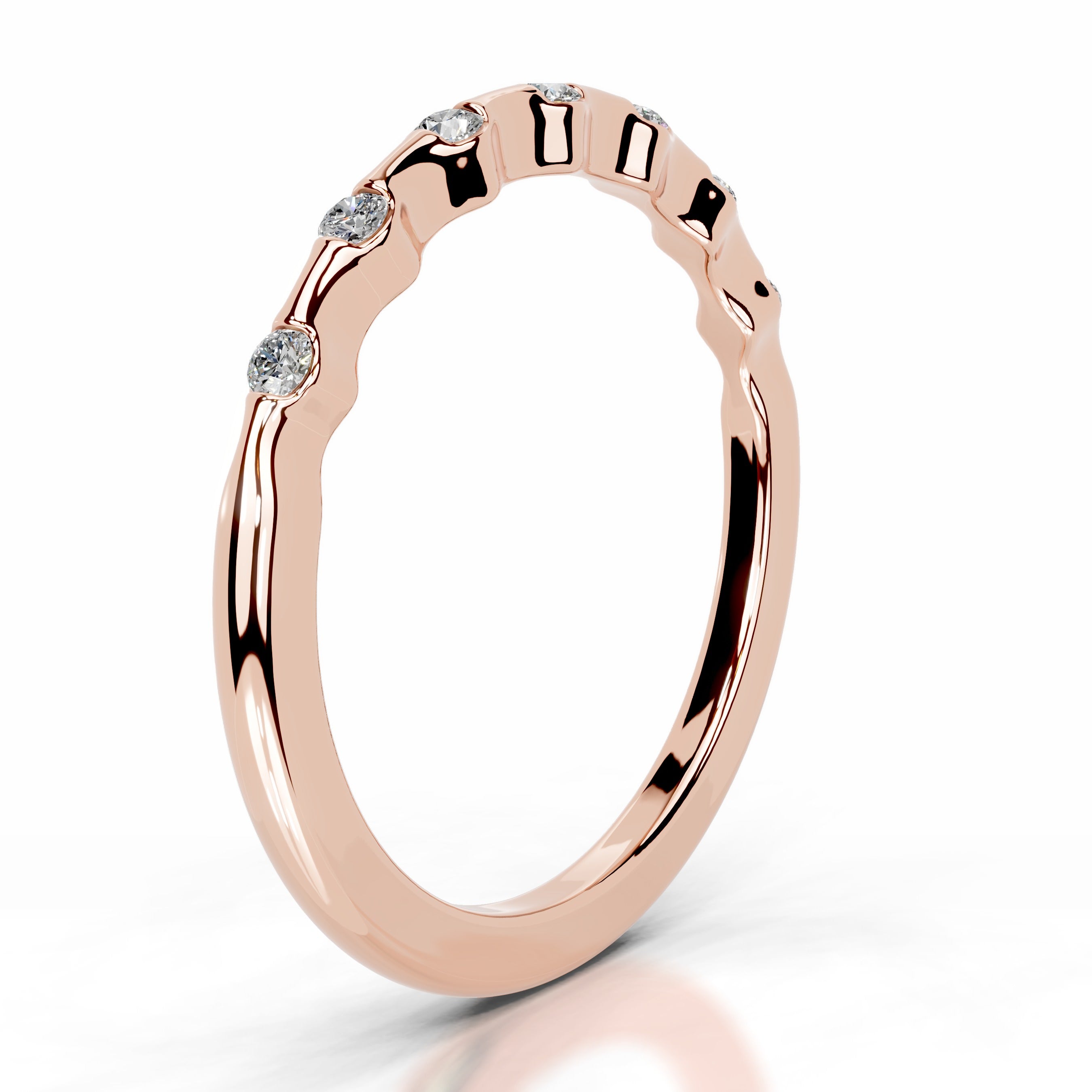 Sunny Diamond Wedding band - 14K Rose Gold