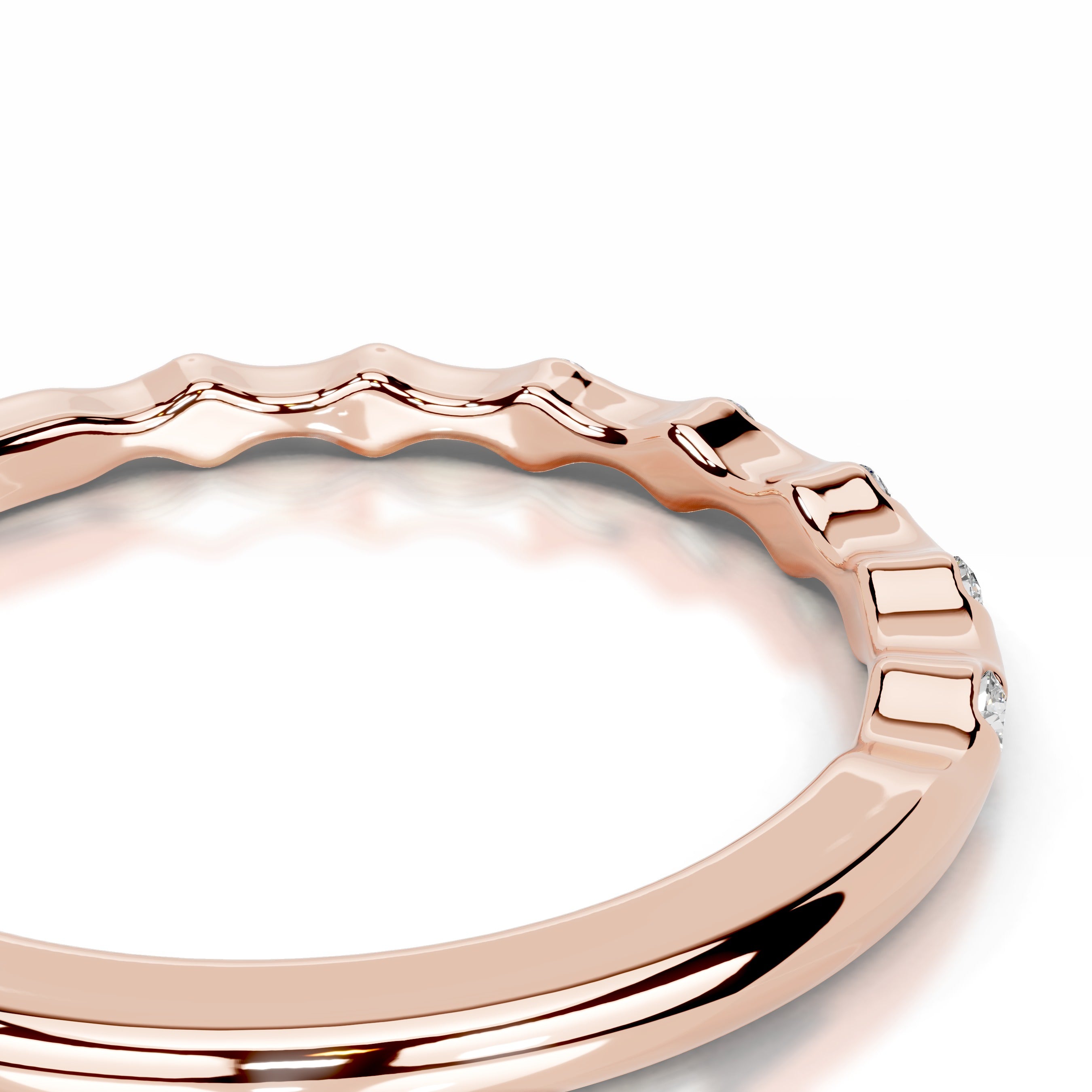 Sunny Diamond Wedding band - 14K Rose Gold