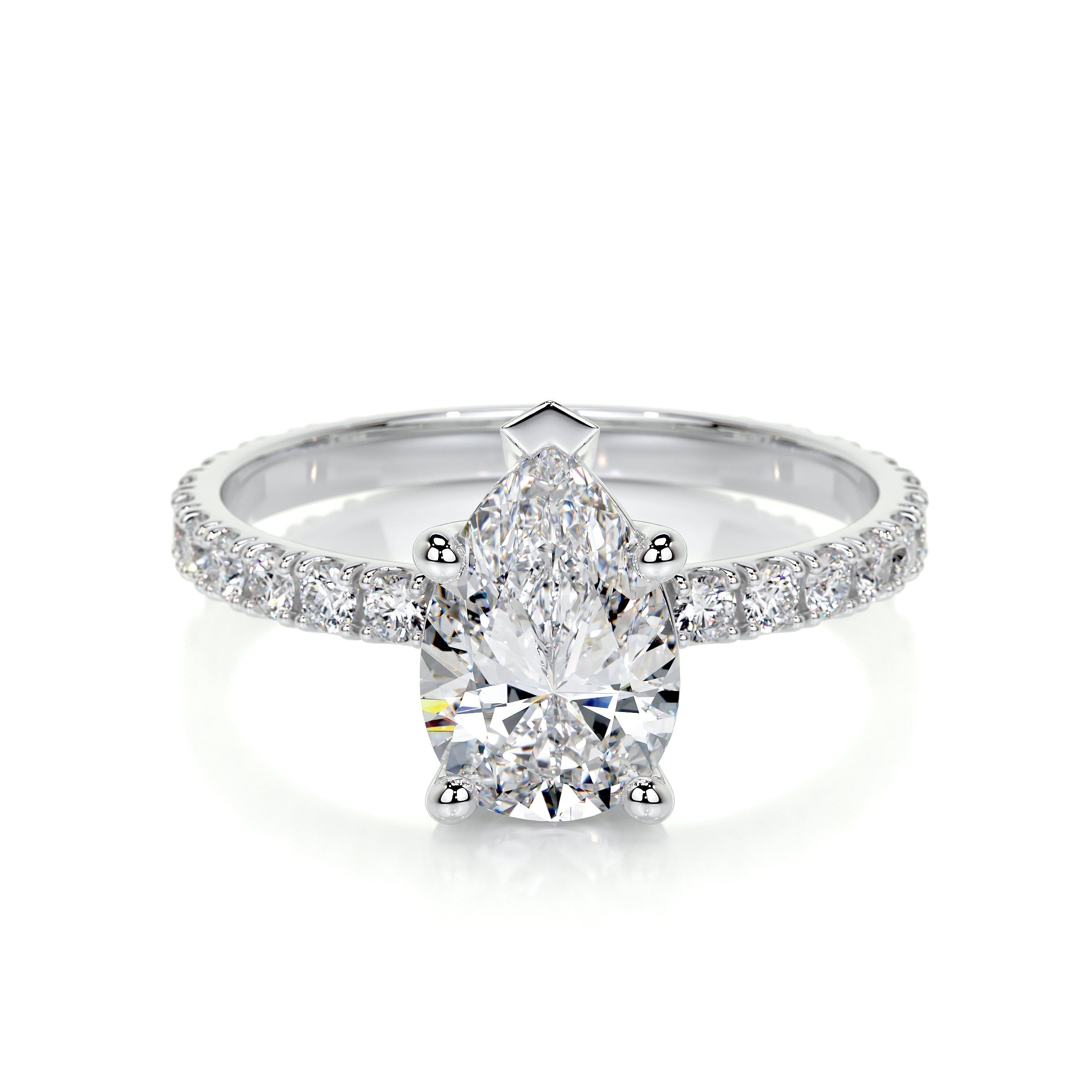 Hailey Lab Grown Diamond Ring (2 Carat) -14K White Gold