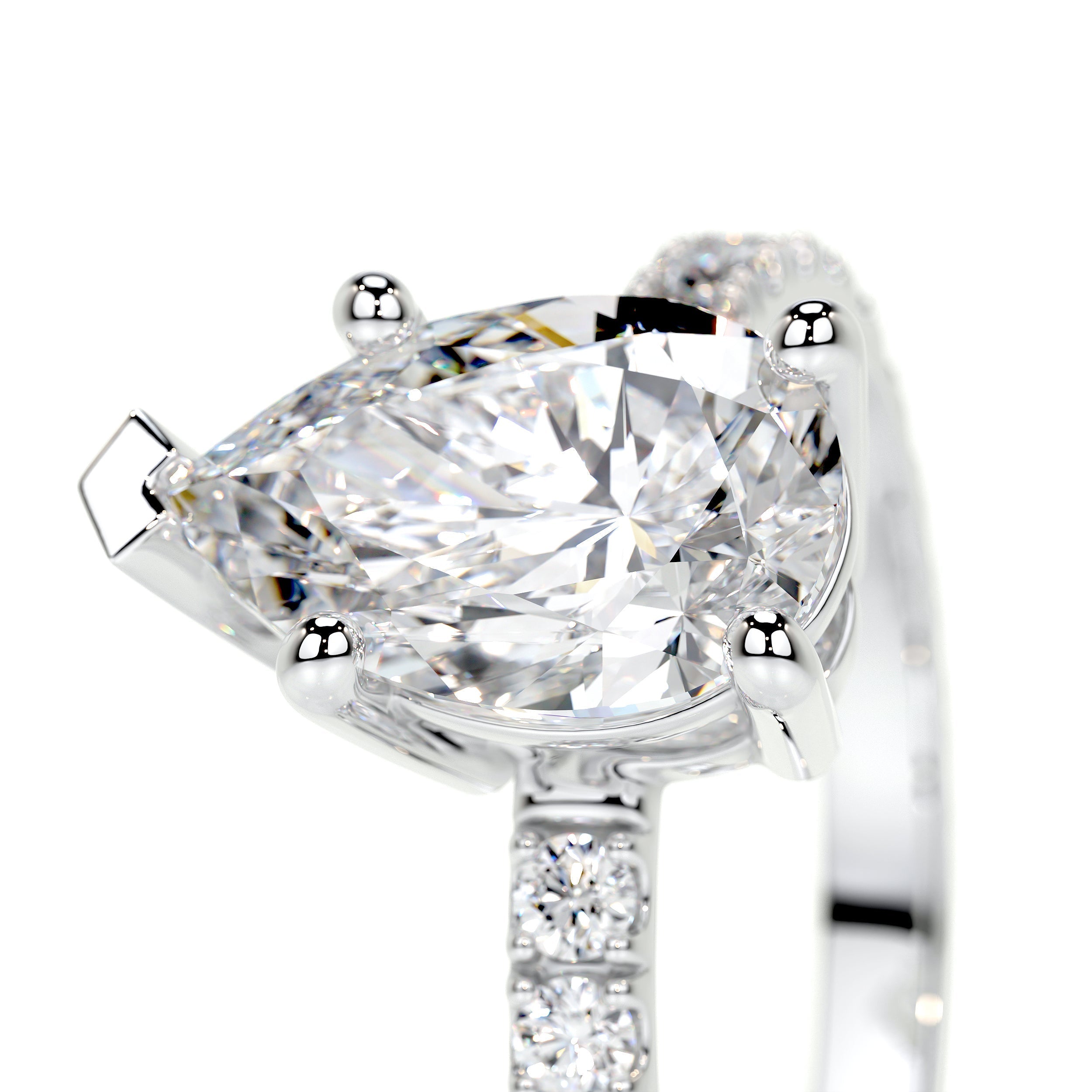 Hailey Lab Grown Diamond Ring (2 Carat) -14K White Gold