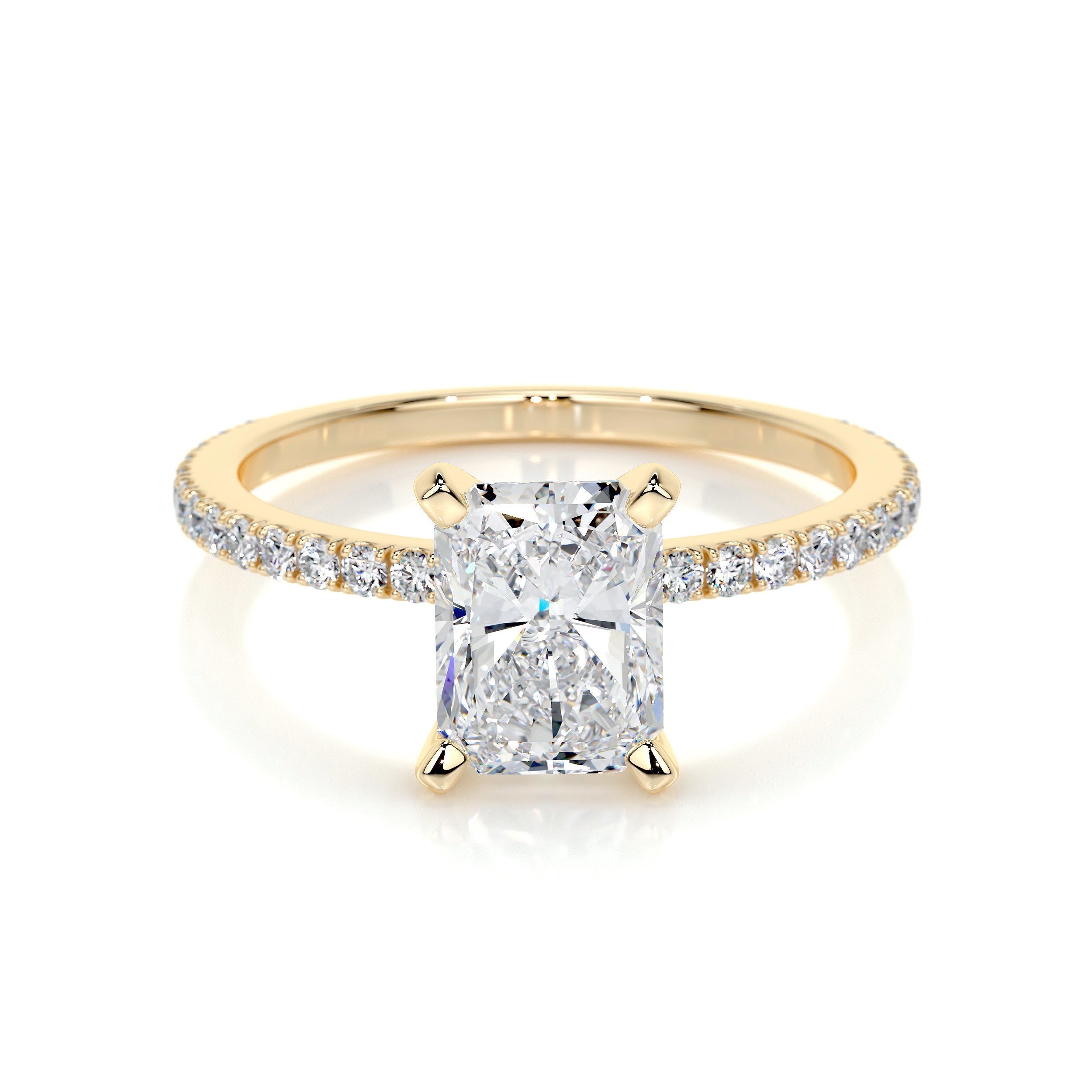 Audrey Lab Grown Diamond Ring (1.8 Carat) -18K Yellow Gold