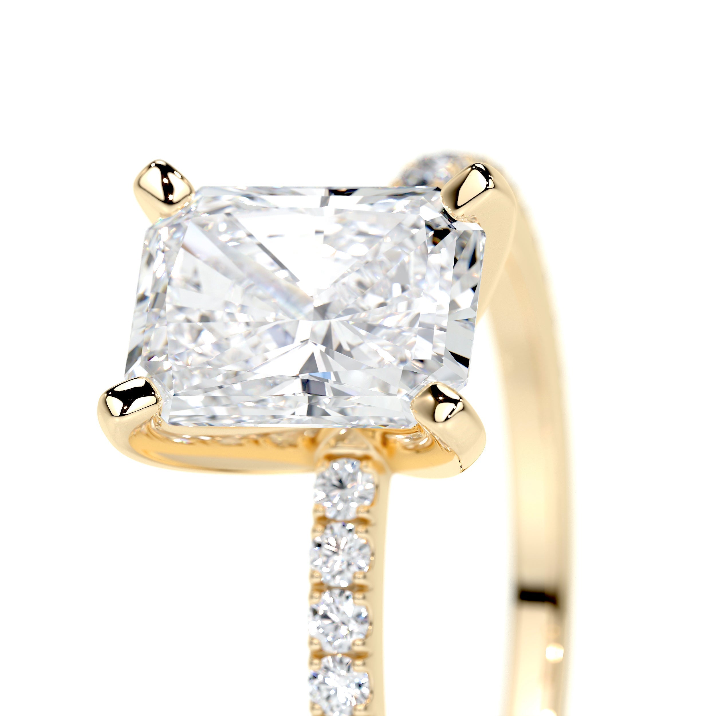 Audrey Lab Grown Diamond Ring (1.8 Carat) -18K Yellow Gold