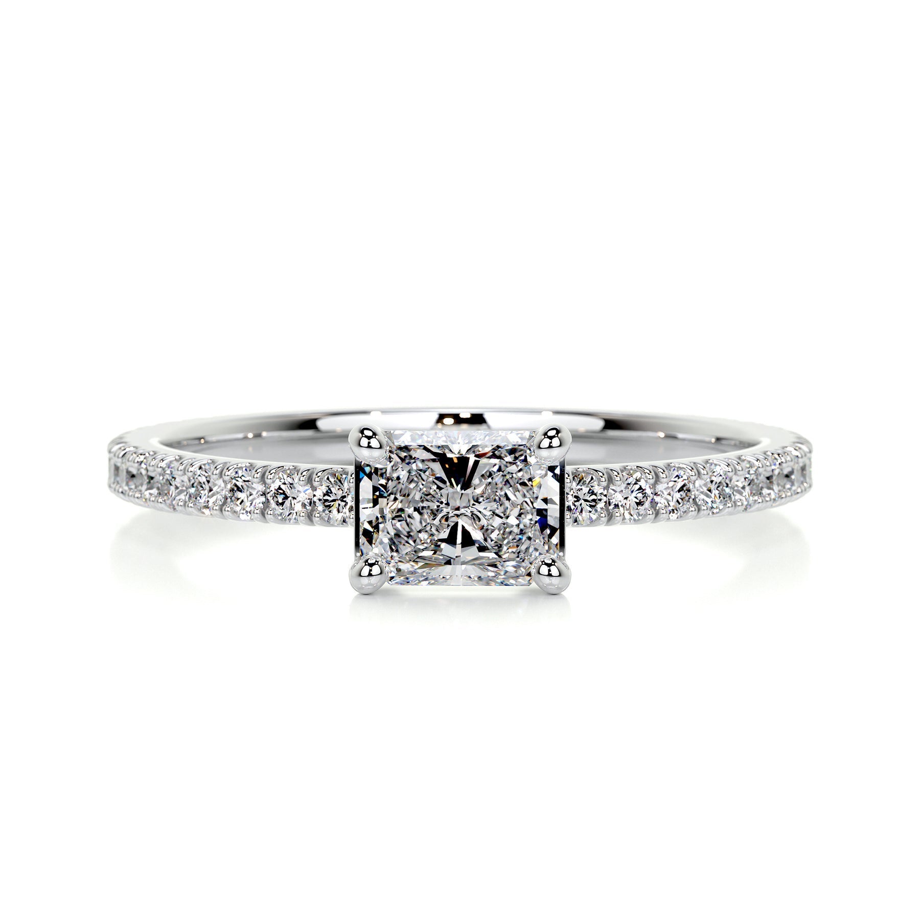 Chloe Radiant Stacking Ring (0.75 Carat) - 14K White Gold (RTS)