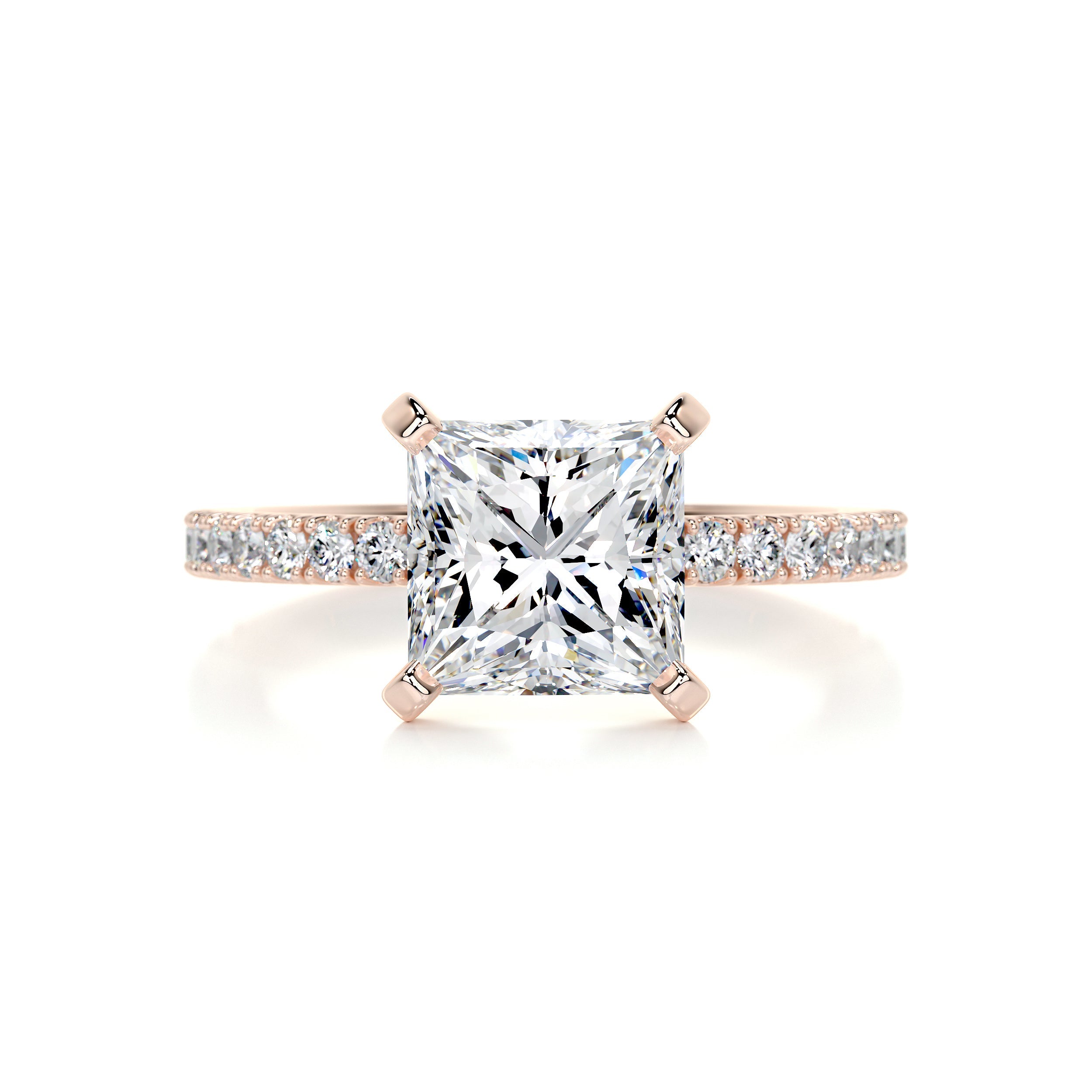 Stephanie Moissanite & Diamonds Ring -14K Rose Gold