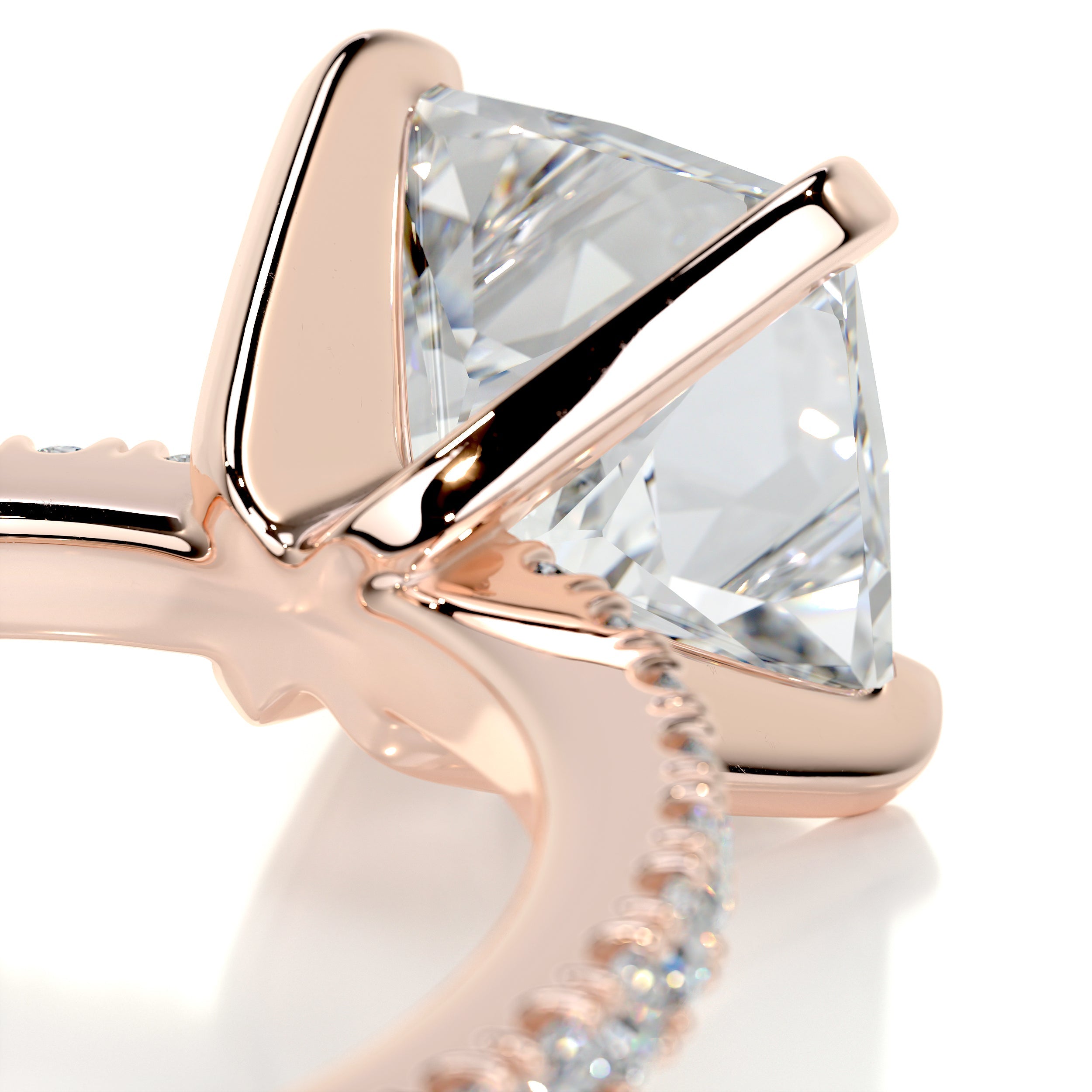 Stephanie Moissanite & Diamond Ring -14K Rose Gold