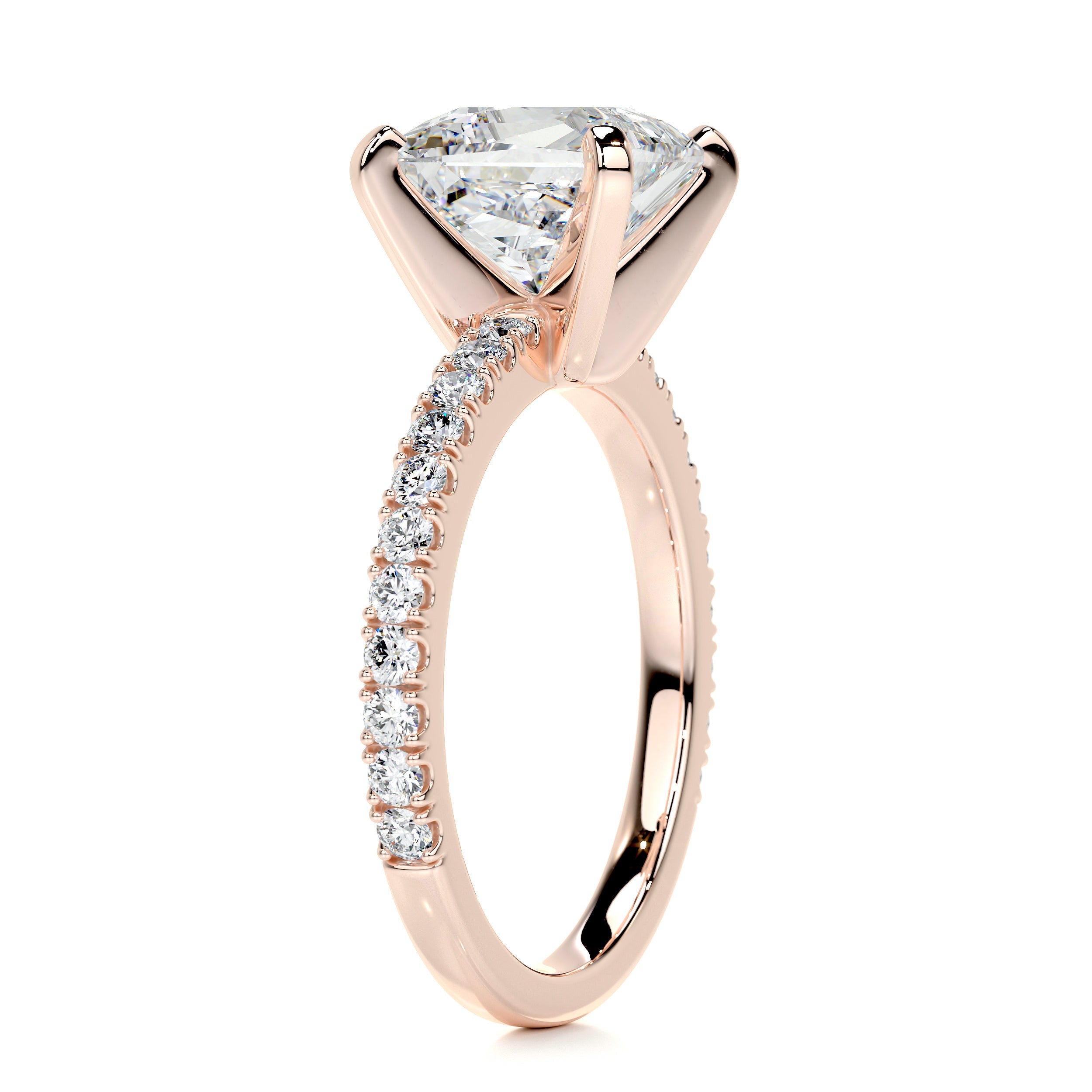 Stephanie Moissanite & Diamond Ring -14K Rose Gold