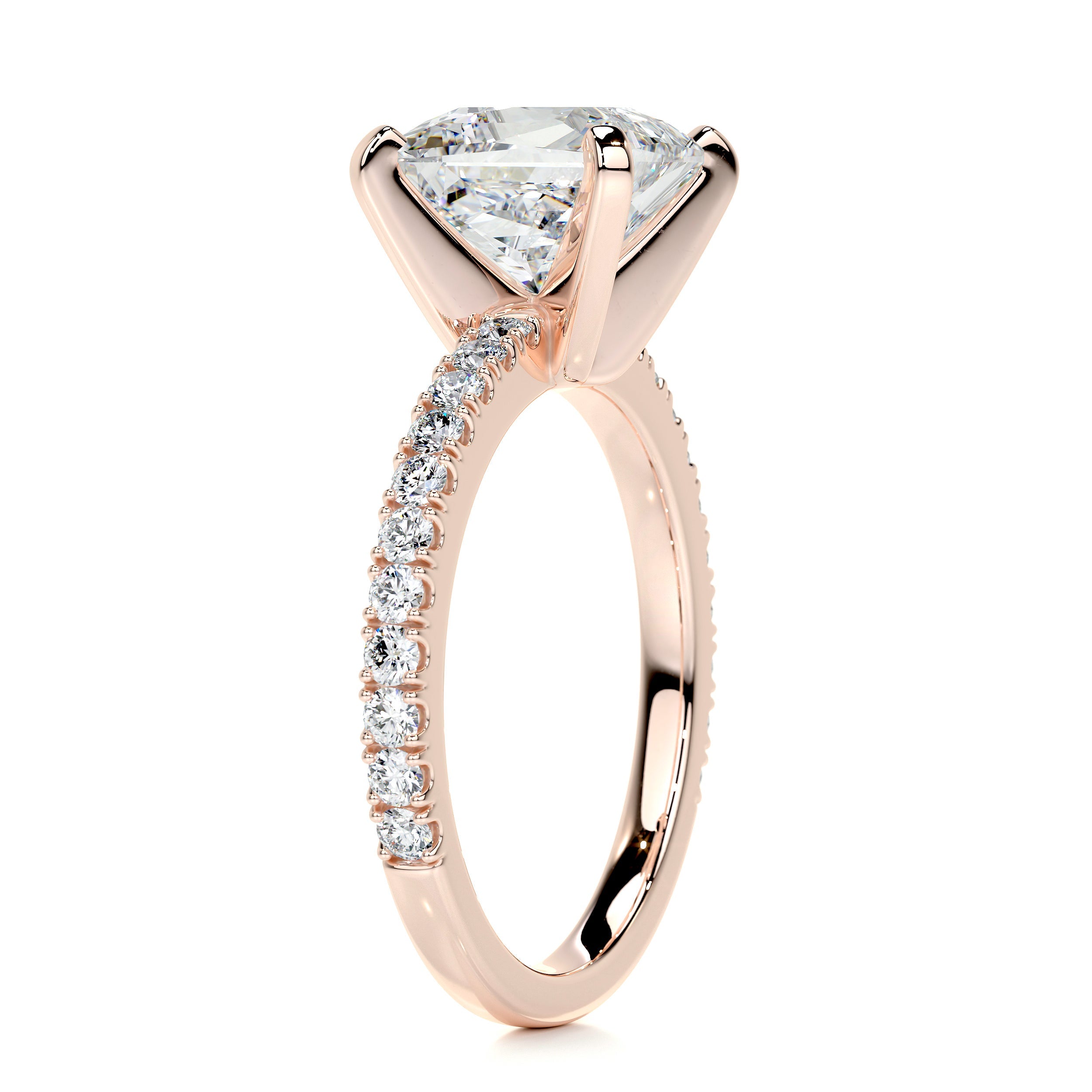 Stephanie Moissanite & Diamonds Ring -14K Rose Gold