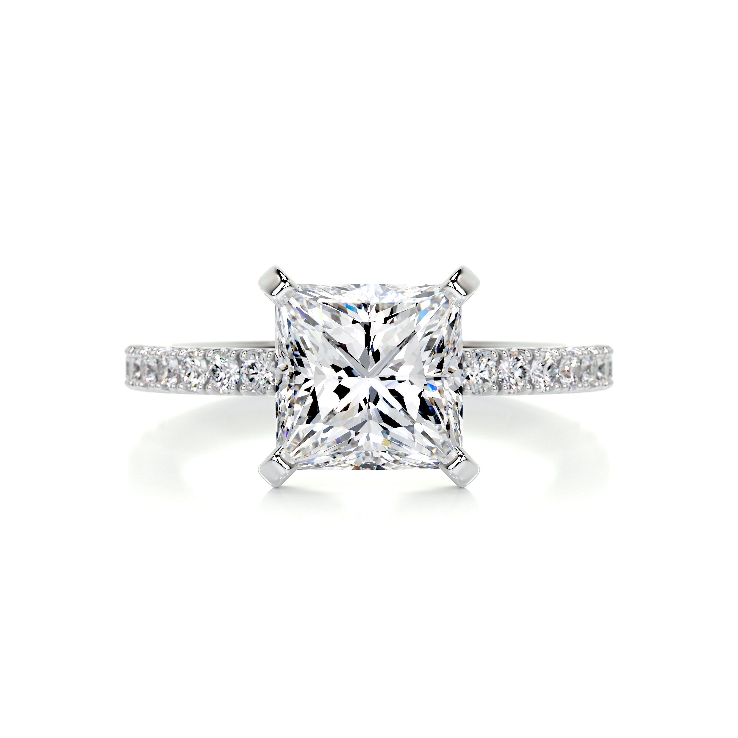 Stephanie Moissanite & Diamond Ring -Platinum