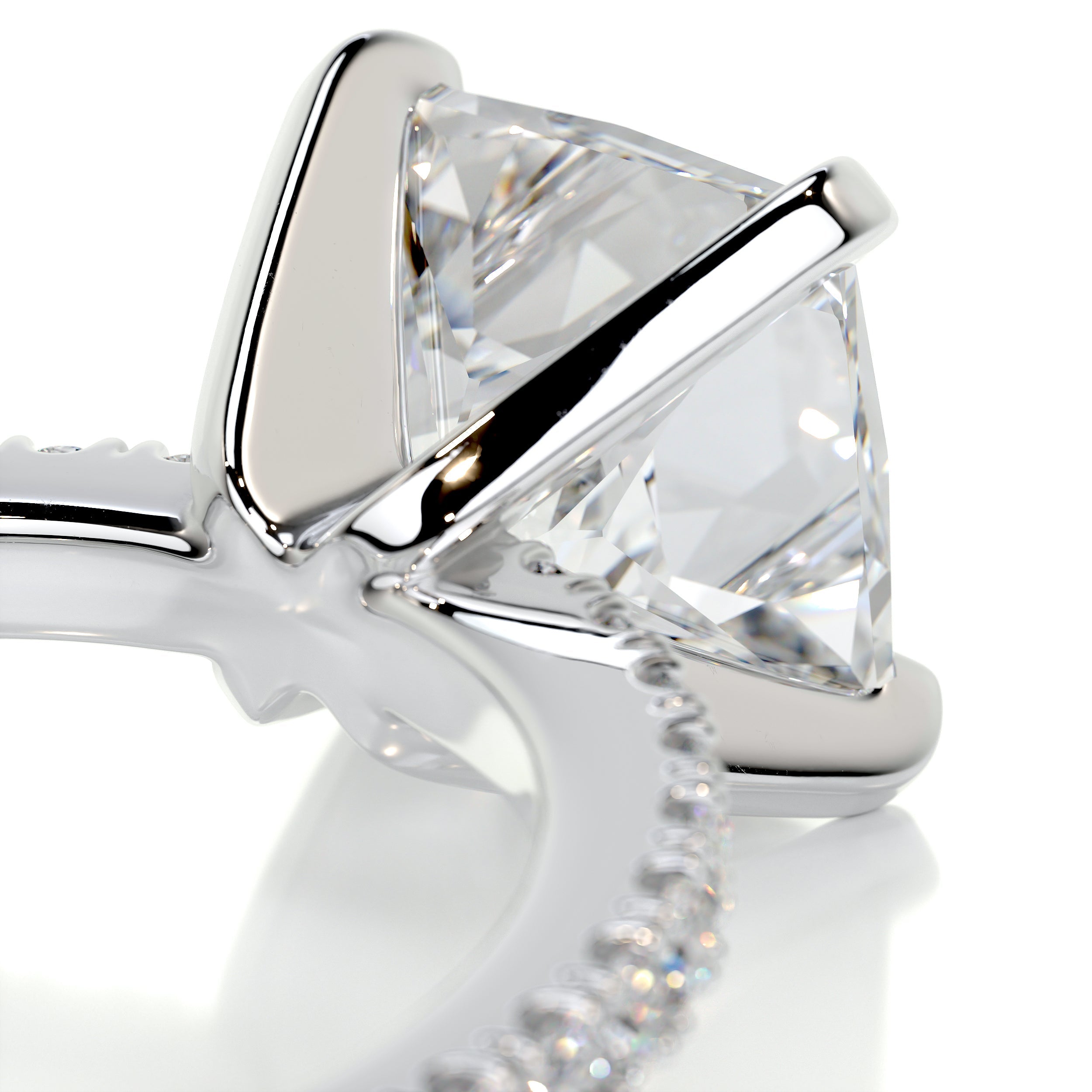 Stephanie Moissanite & Diamond Ring -Platinum
