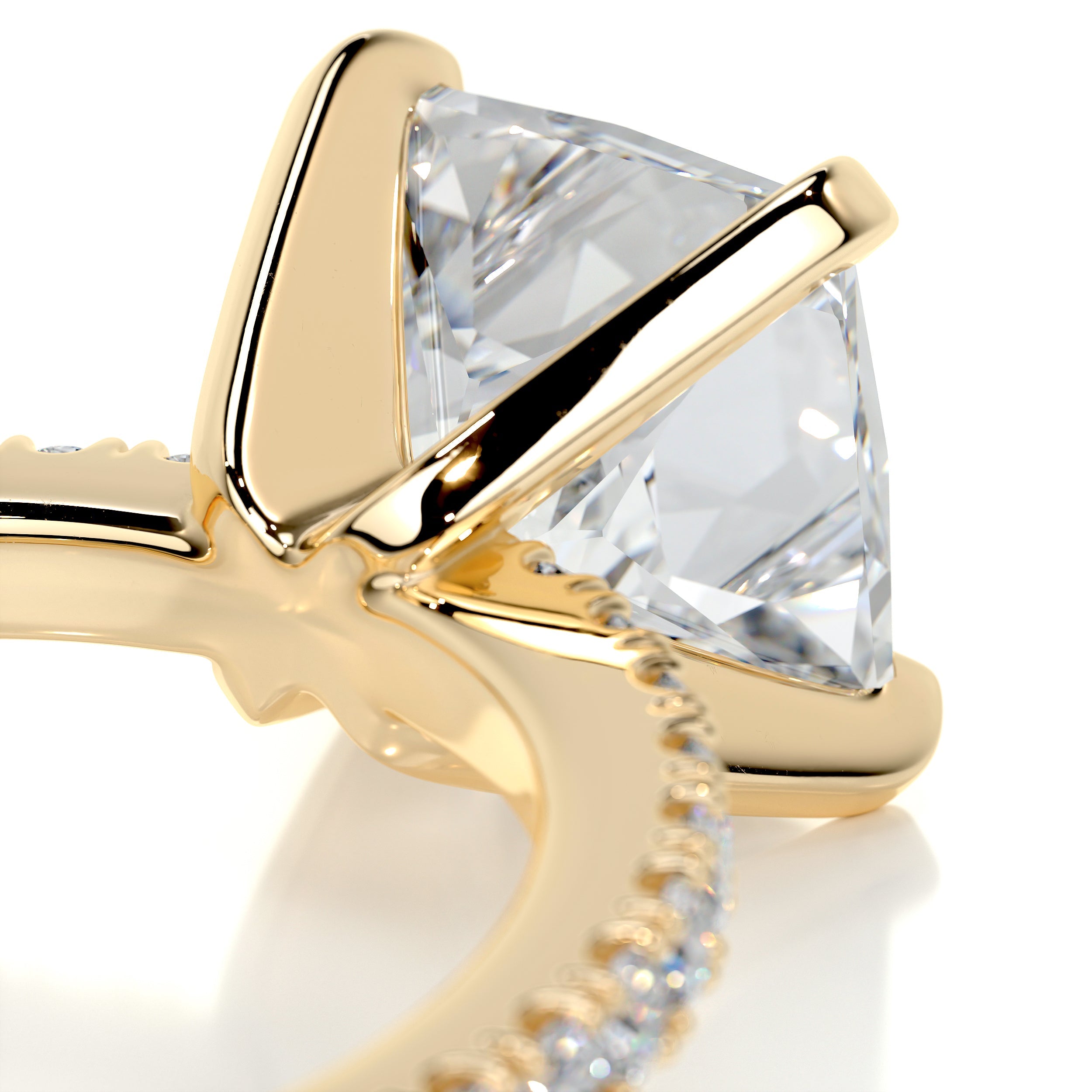 Stephanie Moissanite & Diamond Ring -18K Yellow Gold
