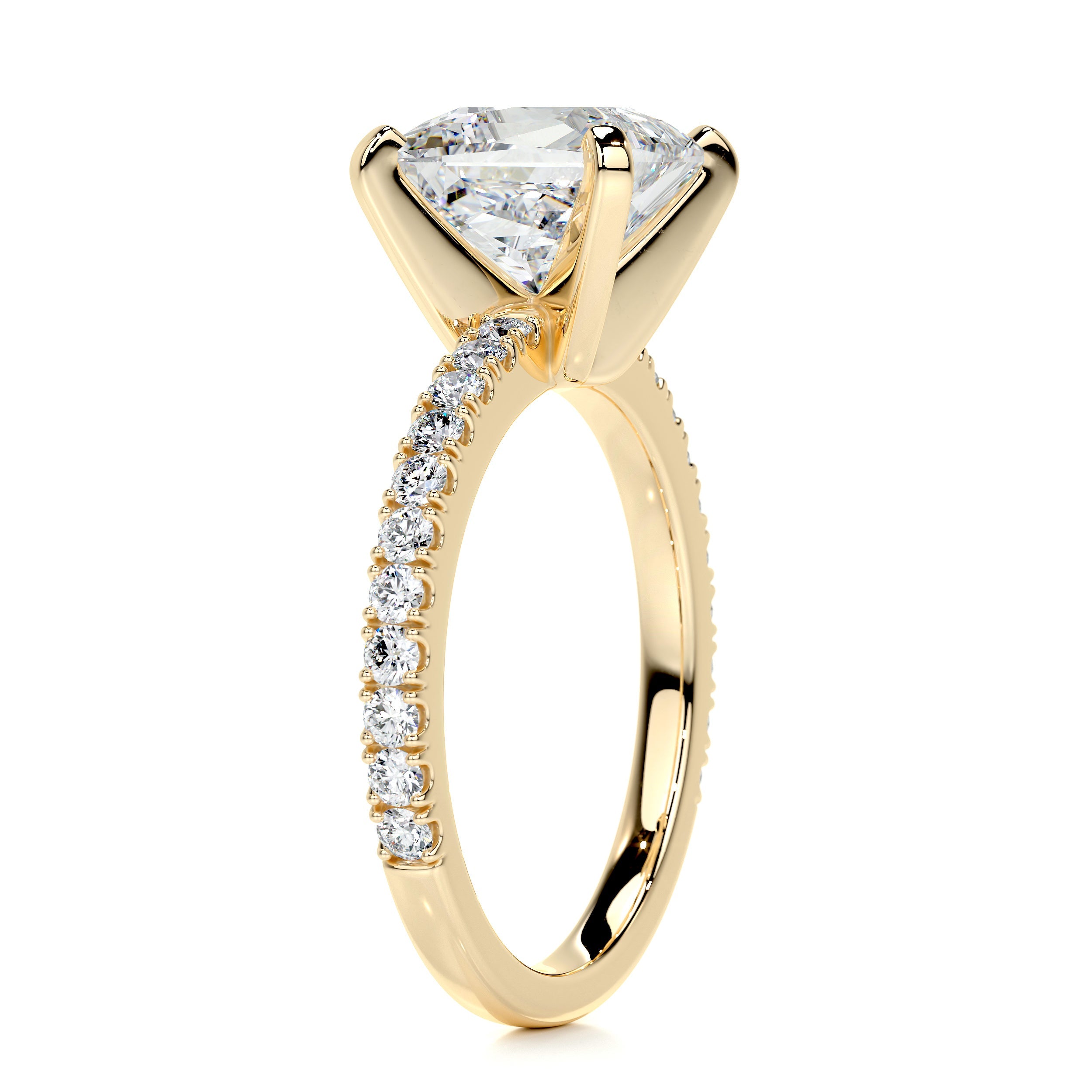 Stephanie Moissanite & Diamonds Ring -18K Yellow Gold