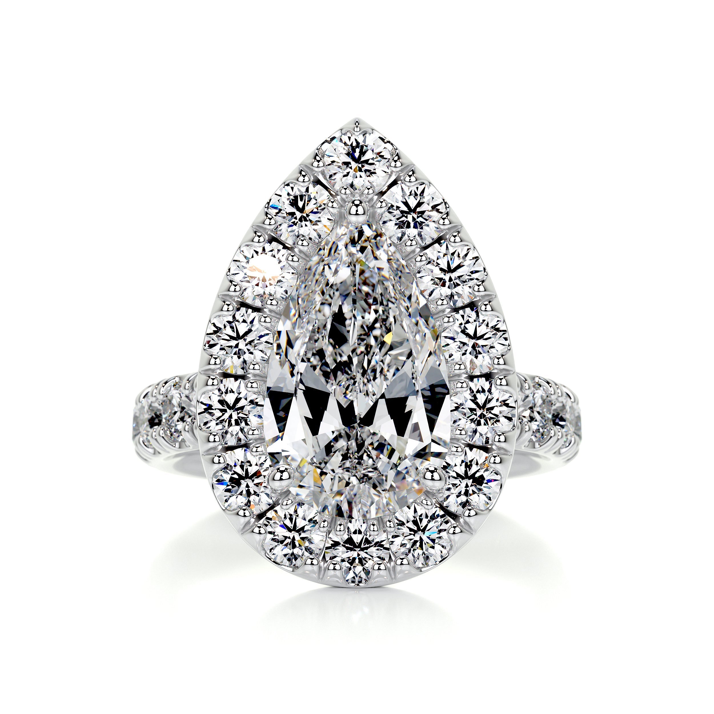 Maya Diamond Engagement Ring   (4 Carat) -14K White Gold (RTS)