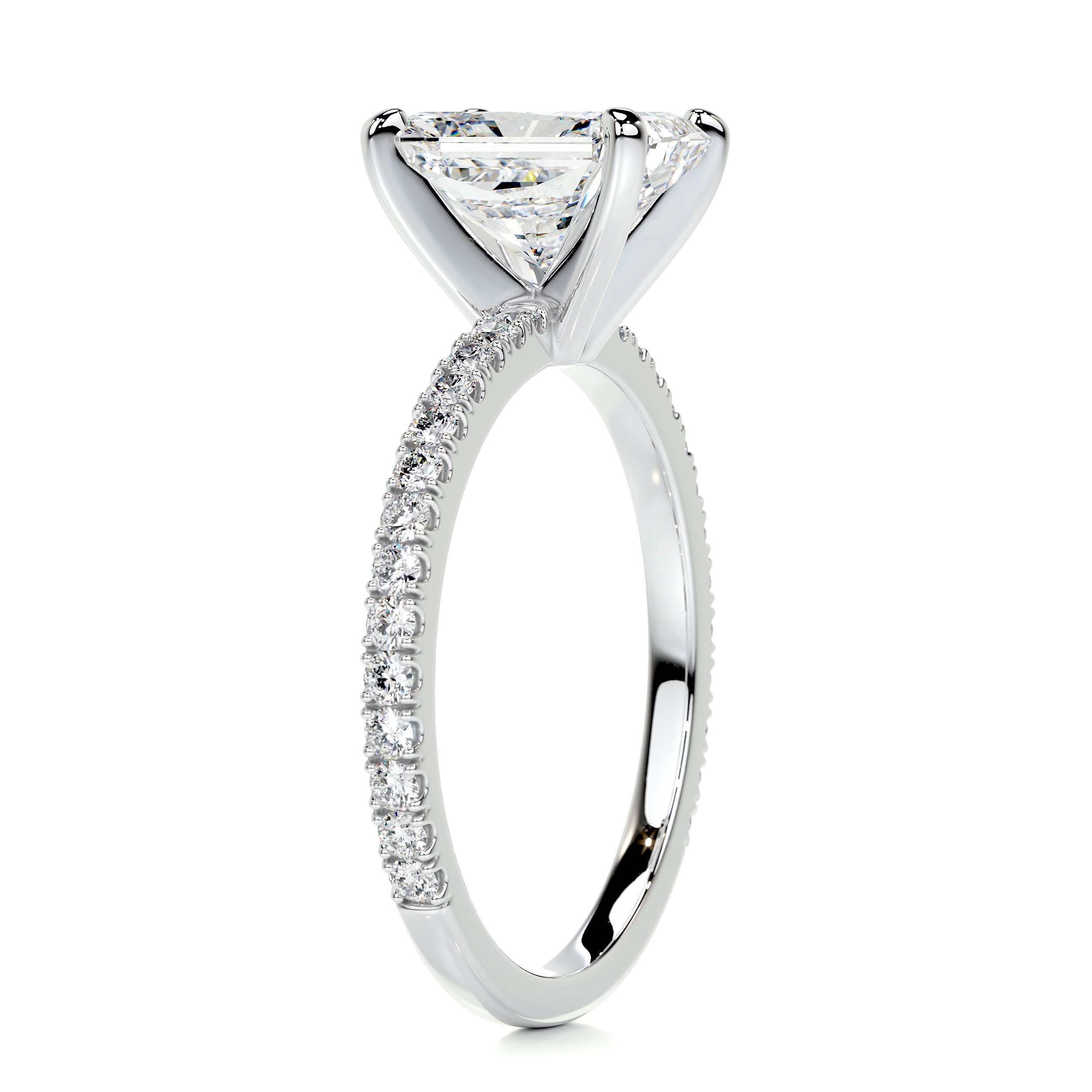 Audrey Diamond Engagement Ring -18K White Gold - Main Stone 2 Carat