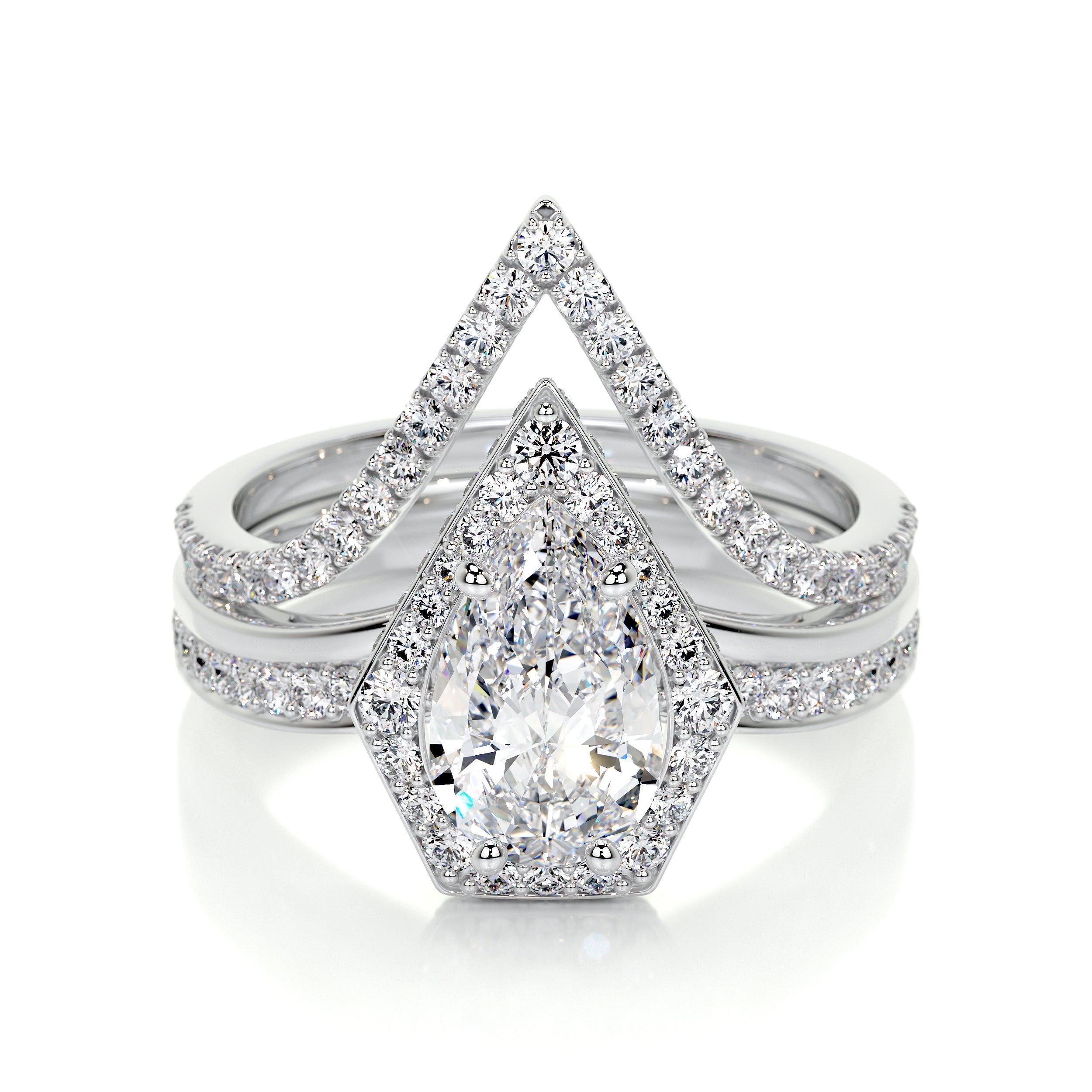 Kendall Lab Grown Diamond Bridal Set (2.5 Carat) -18K White Gold