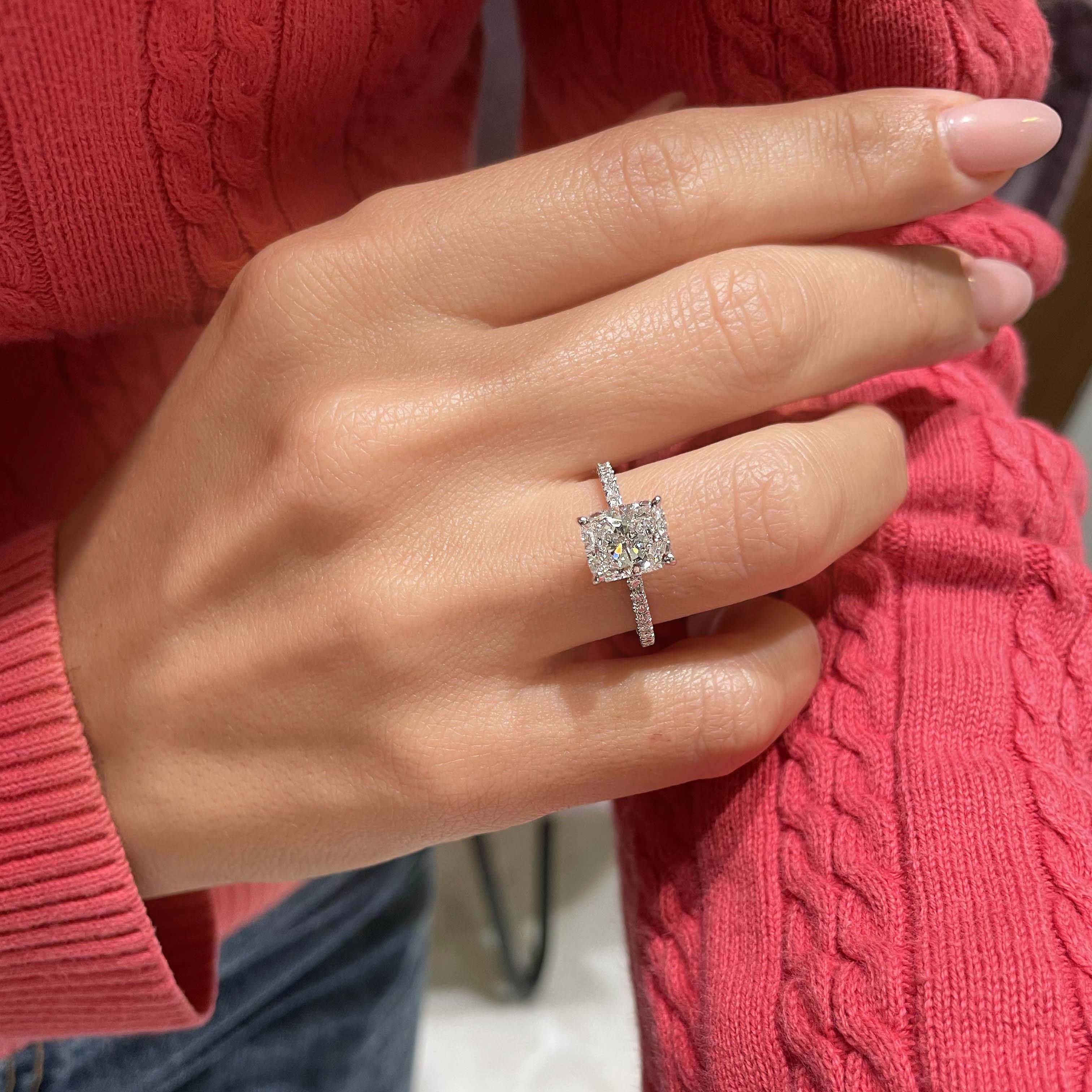Luna Lab Grown Diamond Ring (2.5 Carat) -18K White Gold