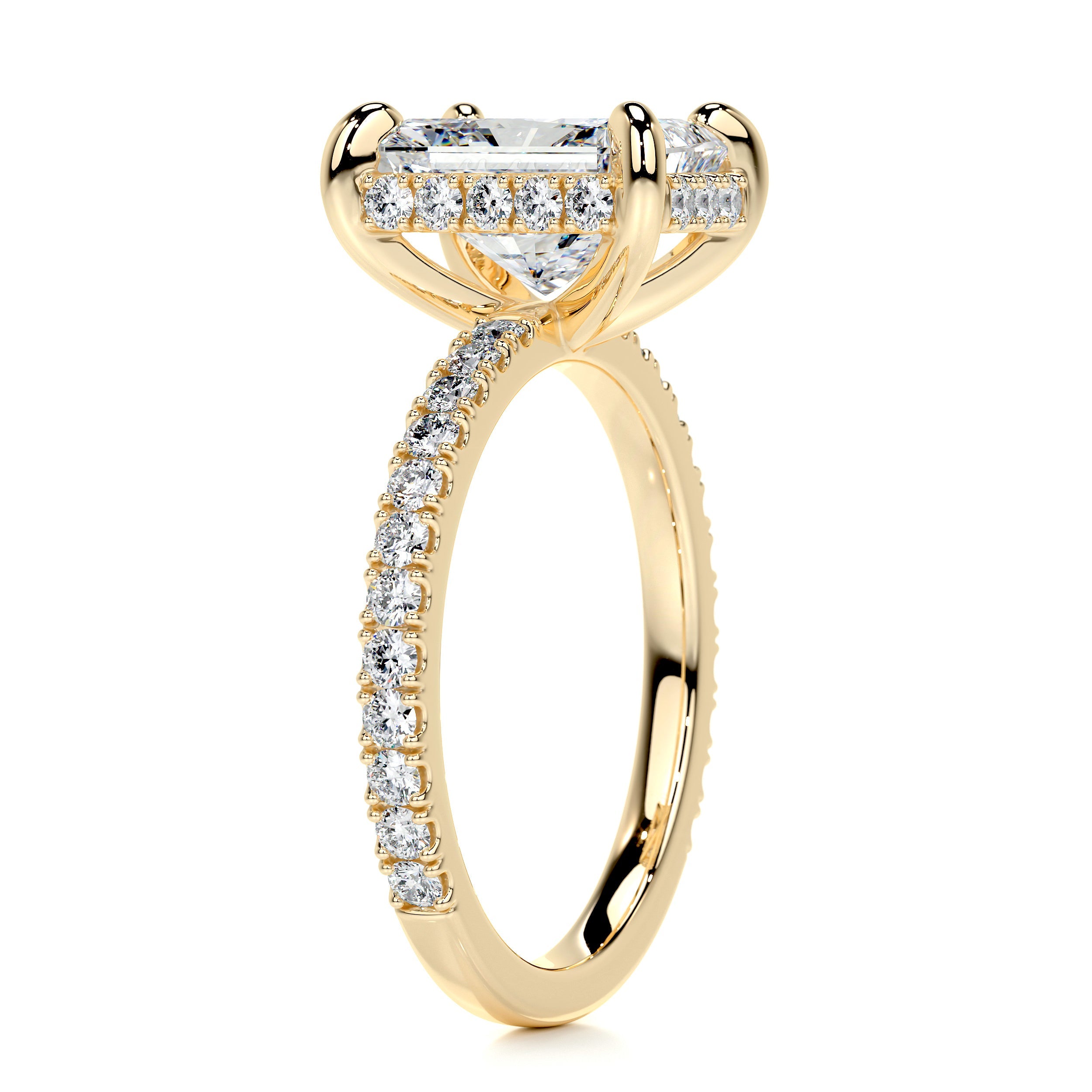 Luna Diamond Engagement Ring -18K Yellow Gold - Main Stone 2 Carat