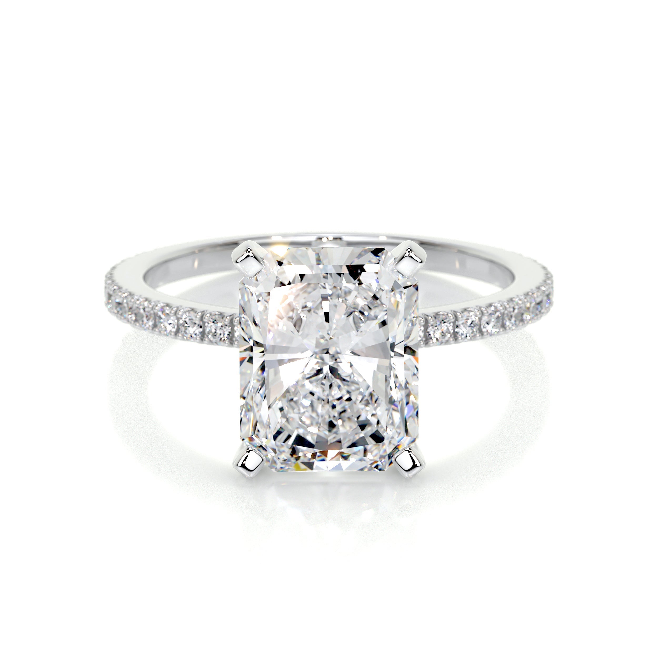 Audrey Lab Grown Diamond Ring (3.5 Carat) -14K White Gold