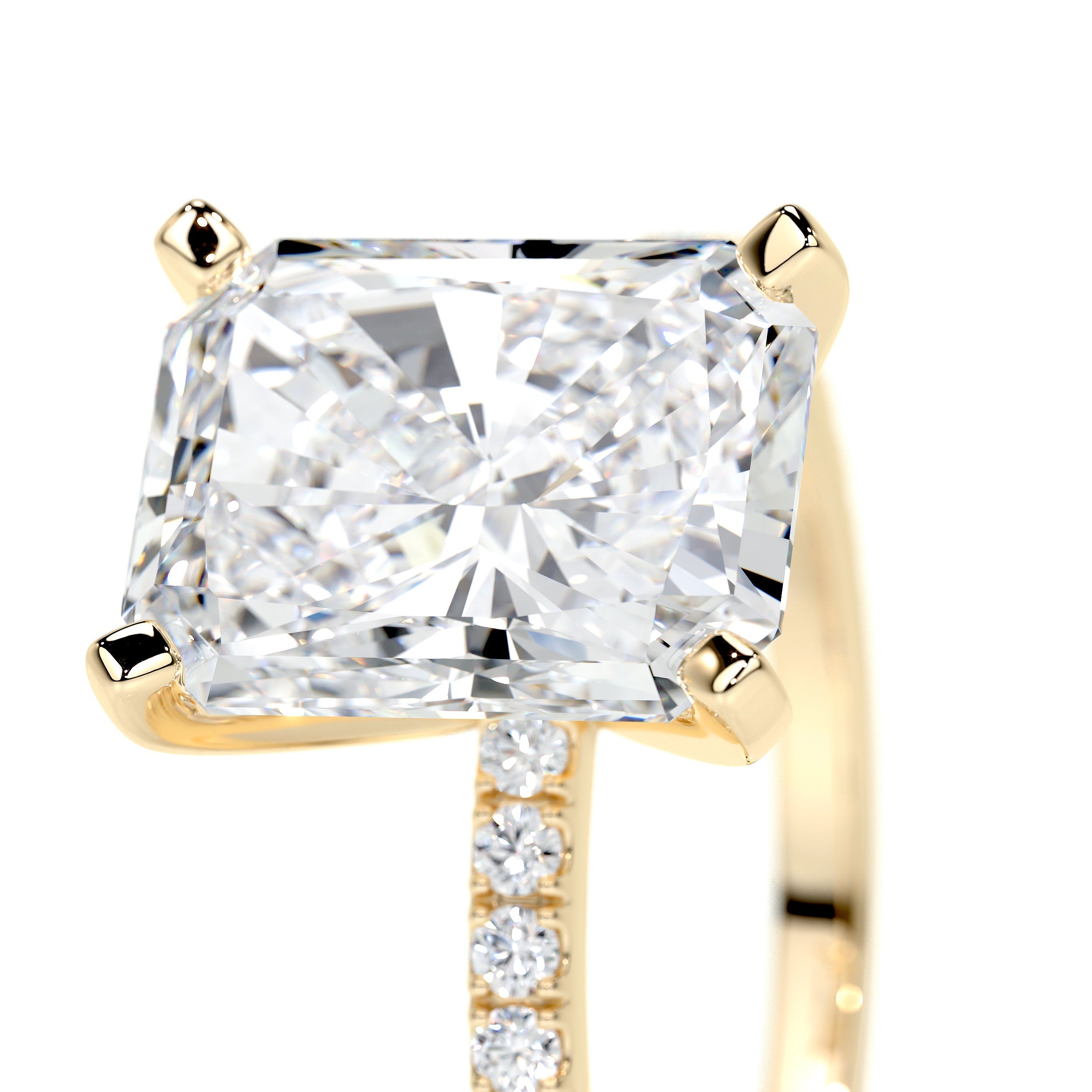Audrey Lab Grown Diamond Ring (3.5 Carat) -18K Yellow Gold