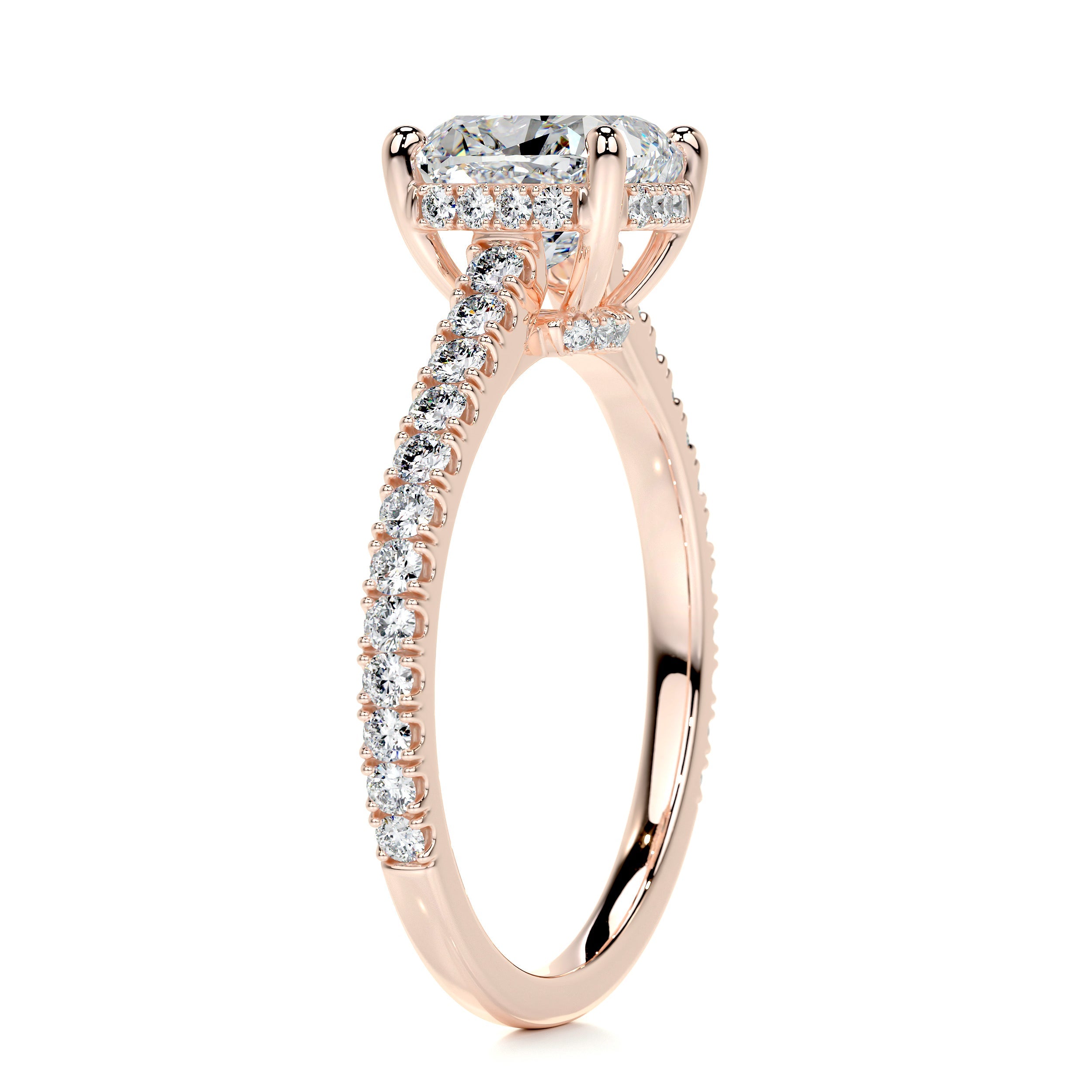 Cassandra Diamond Engagement Ring -14K Rose Gold - Main Stone 1.5 Carat