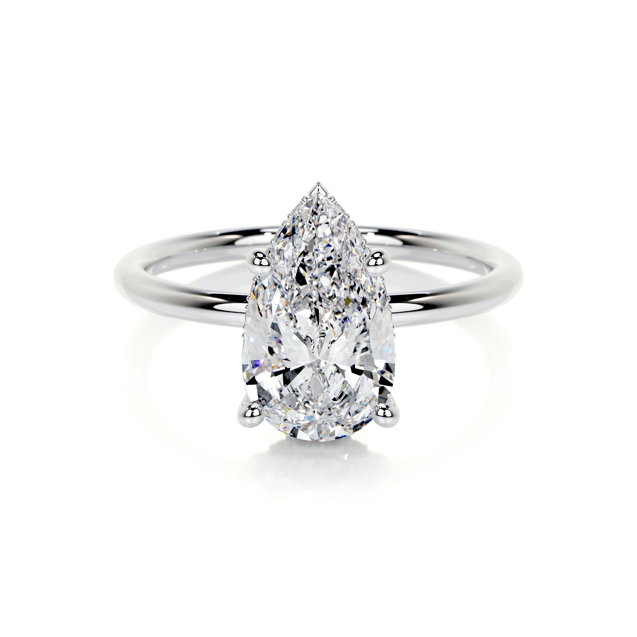 Willow Lab Grown Diamond Ring Pear - 14K White Gold (RTS)