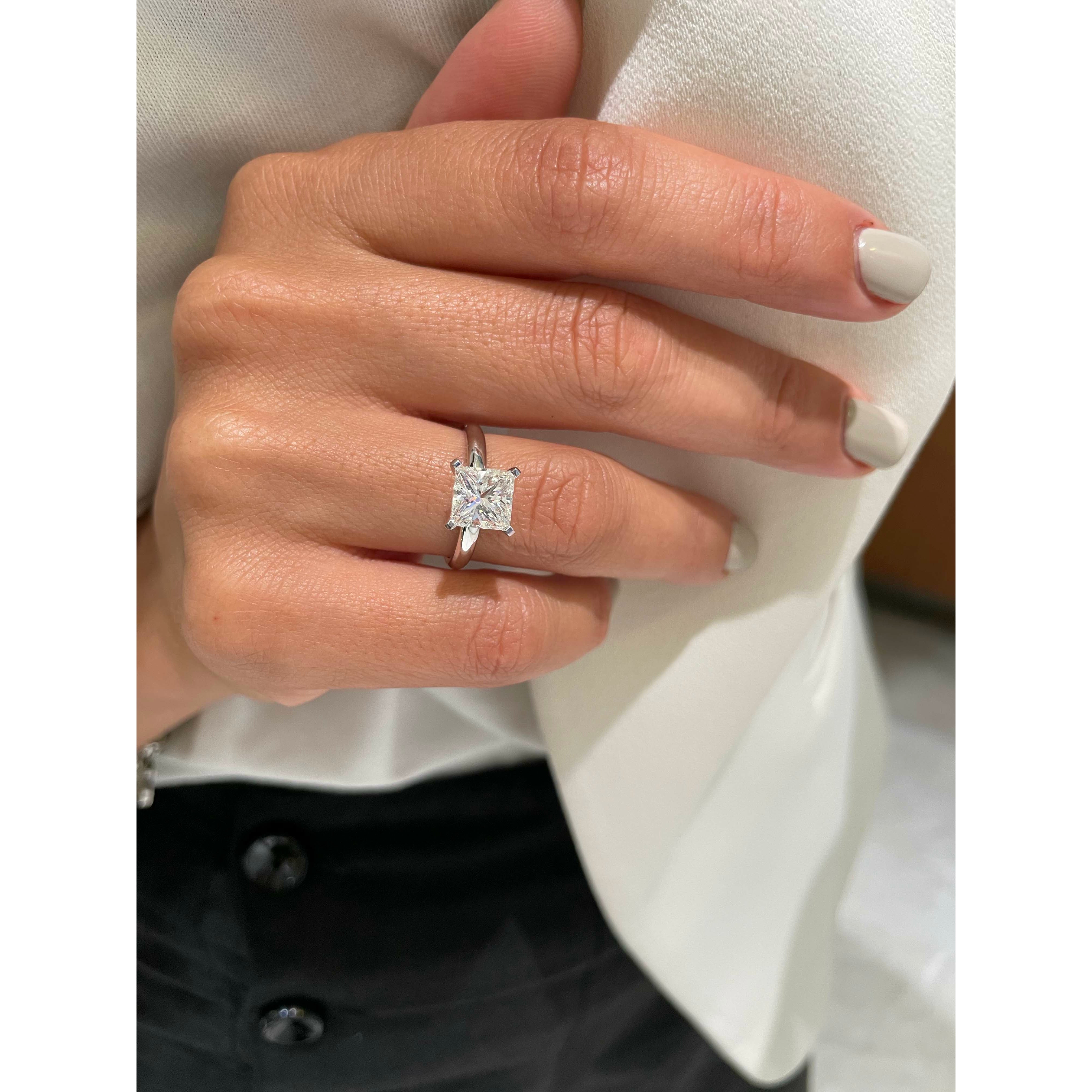 Isabelle Lab Grown Diamond Ring (2 Carat) -14K White Gold
