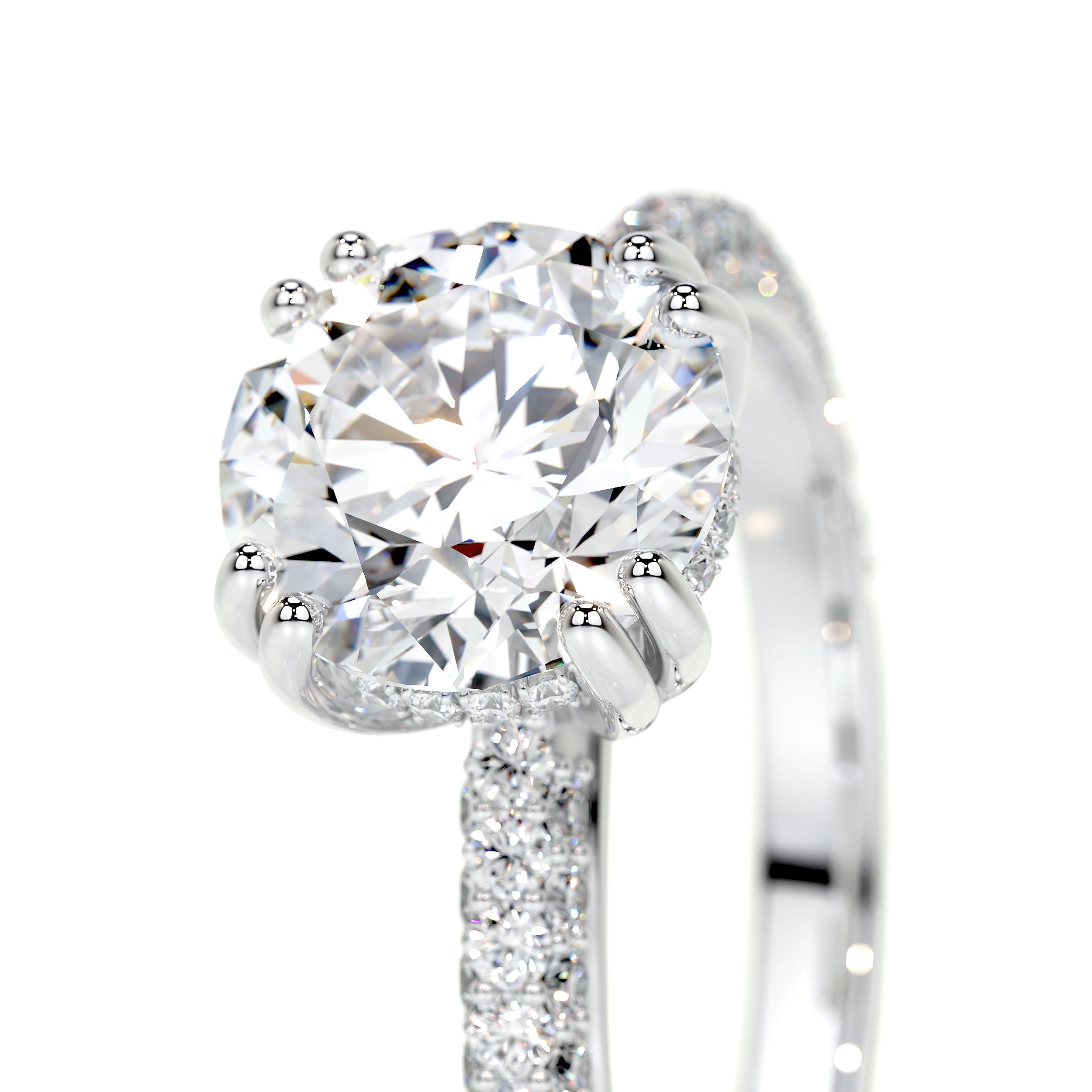 Lorena Lab Grown Diamond Ring (2.5 Carat) -14K White Gold