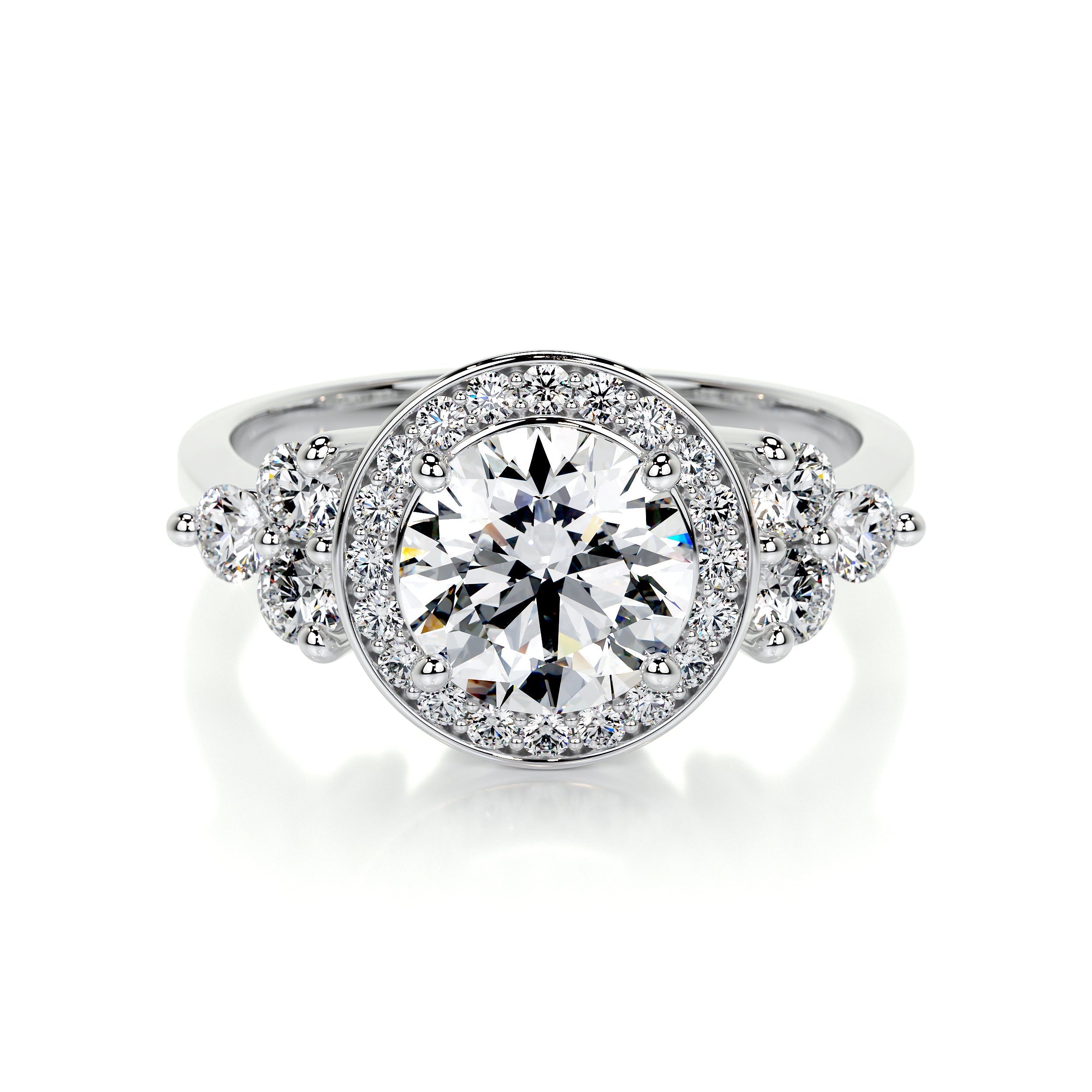 Ivy Vintage Lab Grown Diamond Ring (2 Carat) -14K White Gold