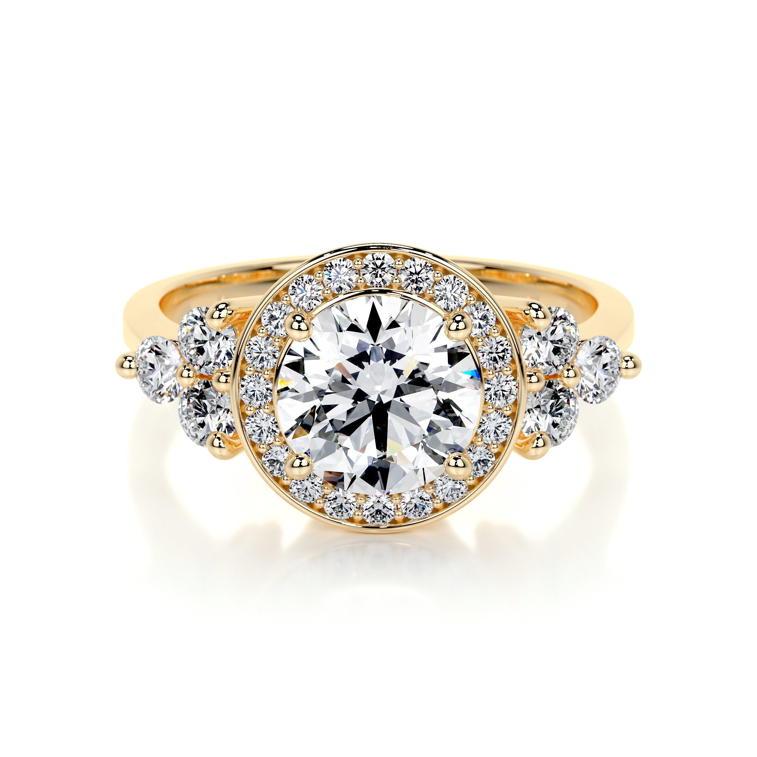 Ivy Vintage Lab Grown Diamond Ring (2 Carat) -18K Yellow Gold
