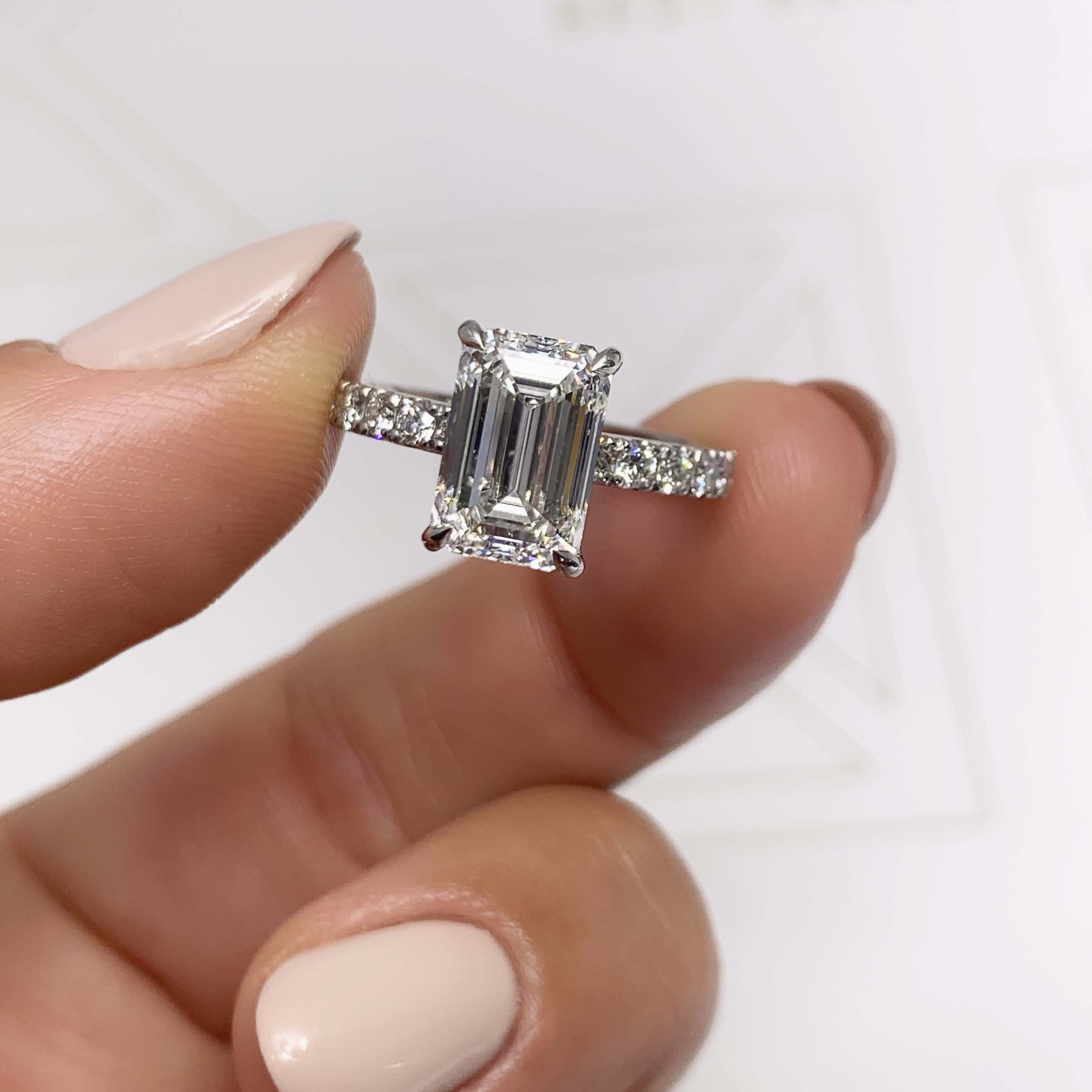 Royal Diamond Engagement Ring -14K White Gold (RTS)