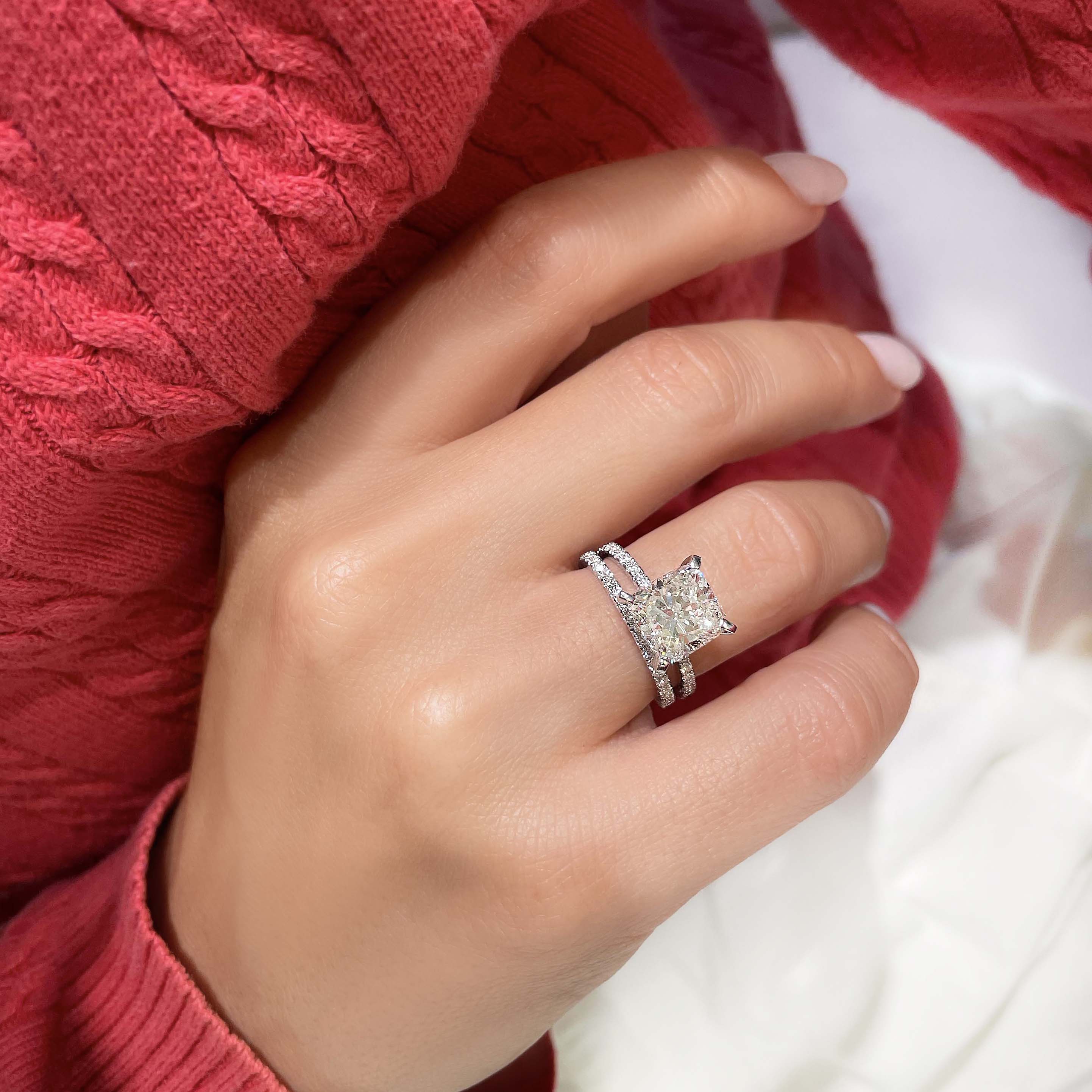 Stephanie Lab Grown Diamond Bridal Set -14K White Gold (RTS)