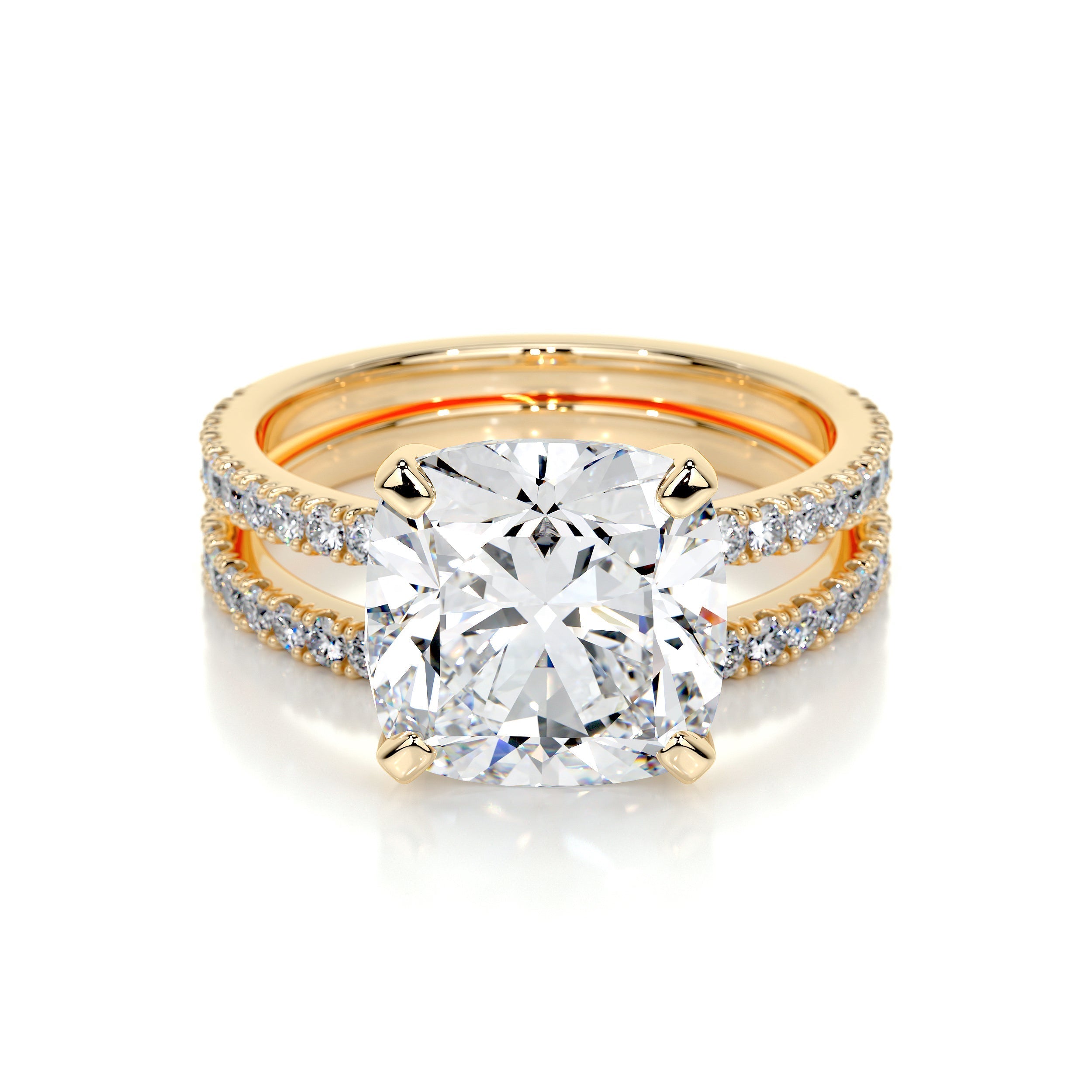 Stephanie Lab Grown Diamond Bridal Set -18K Yellow Gold (RTS)