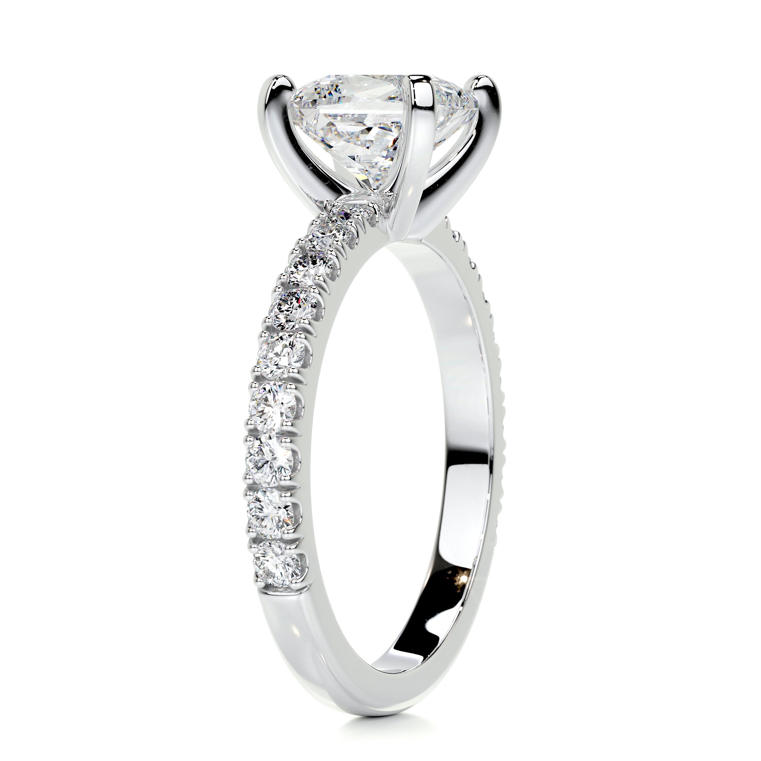 Blair Moissanite & Diamond Ring -14K White Gold