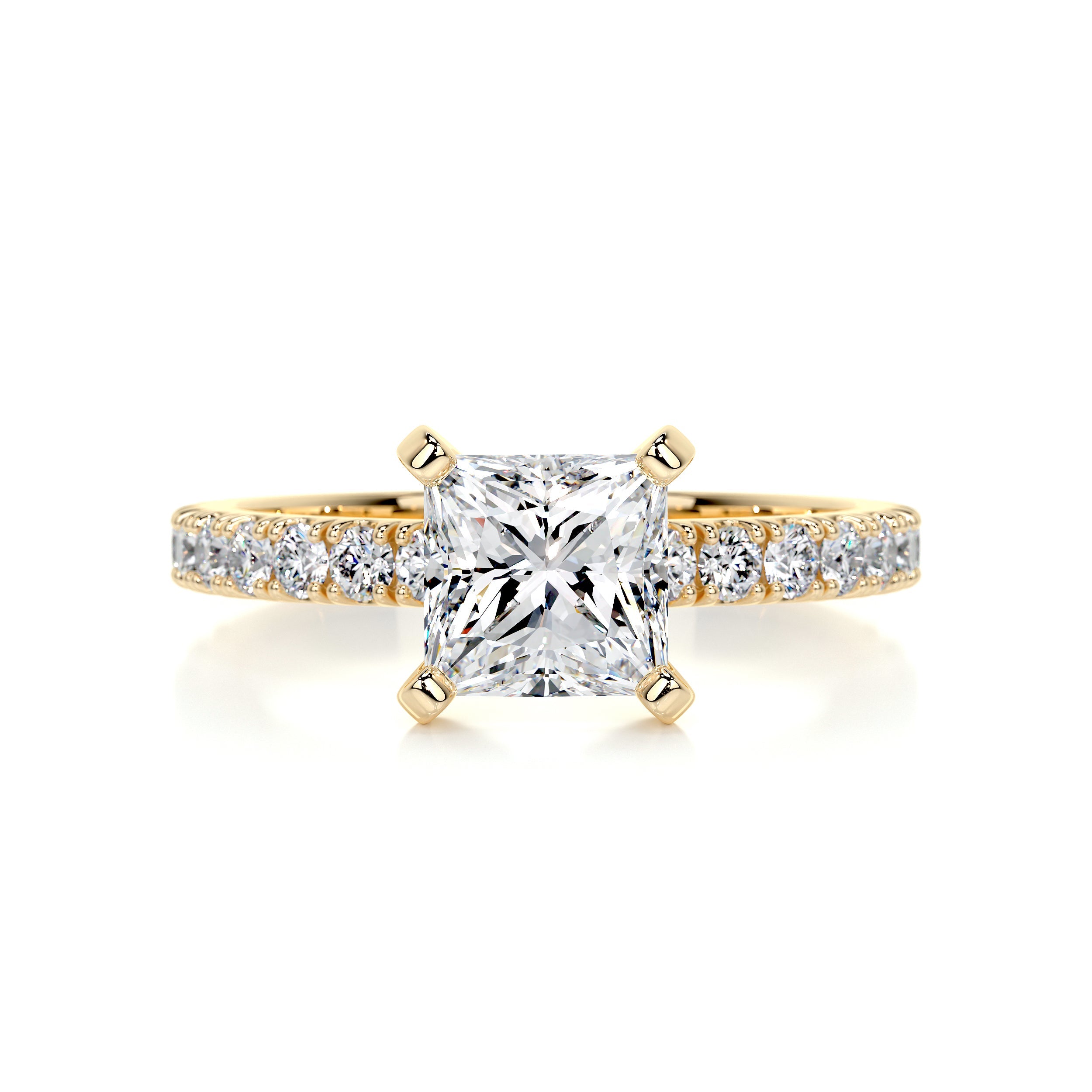 Blair Moissanite & Diamond Ring -18K Yellow Gold