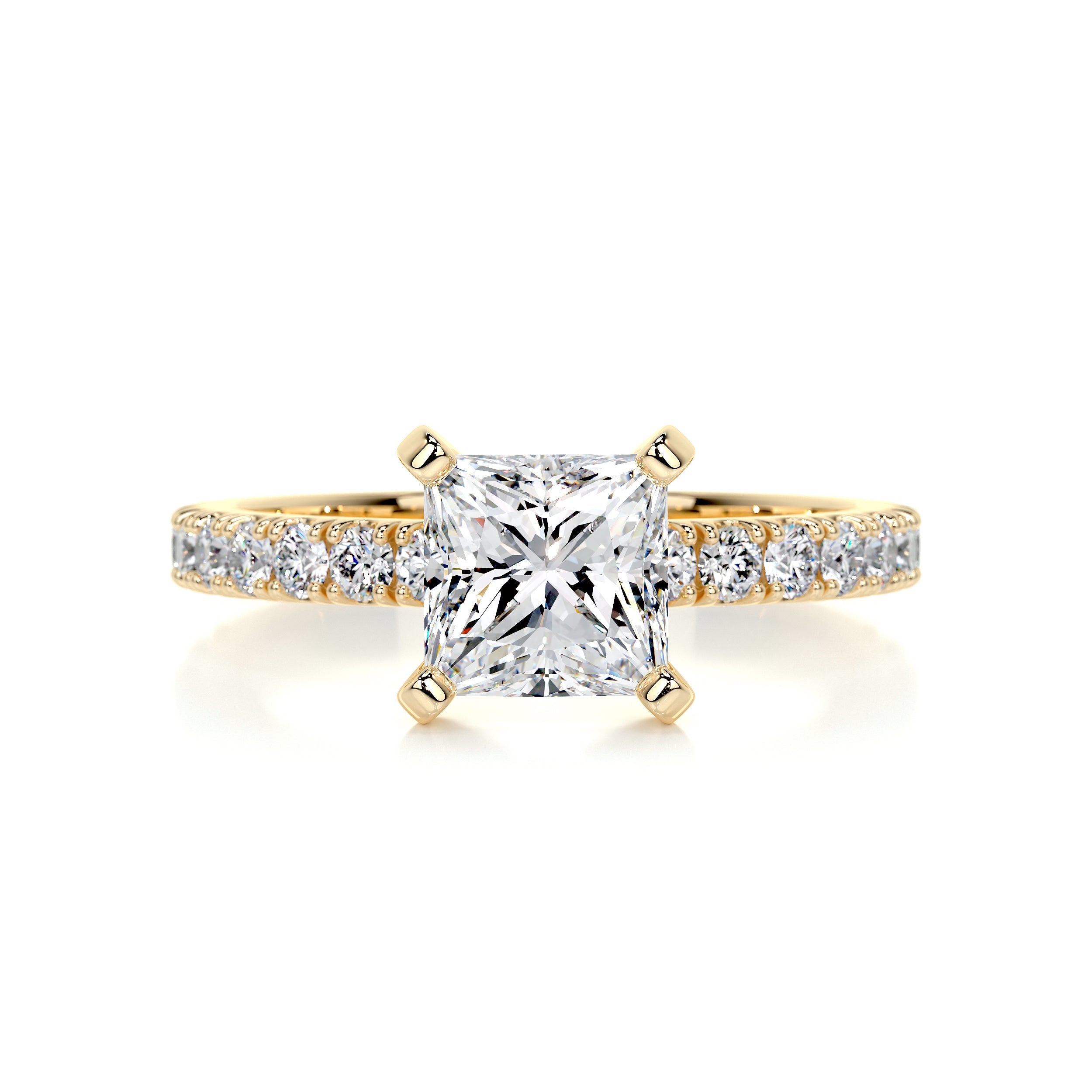 Blair Moissanite & Diamonds Ring -18K Yellow Gold