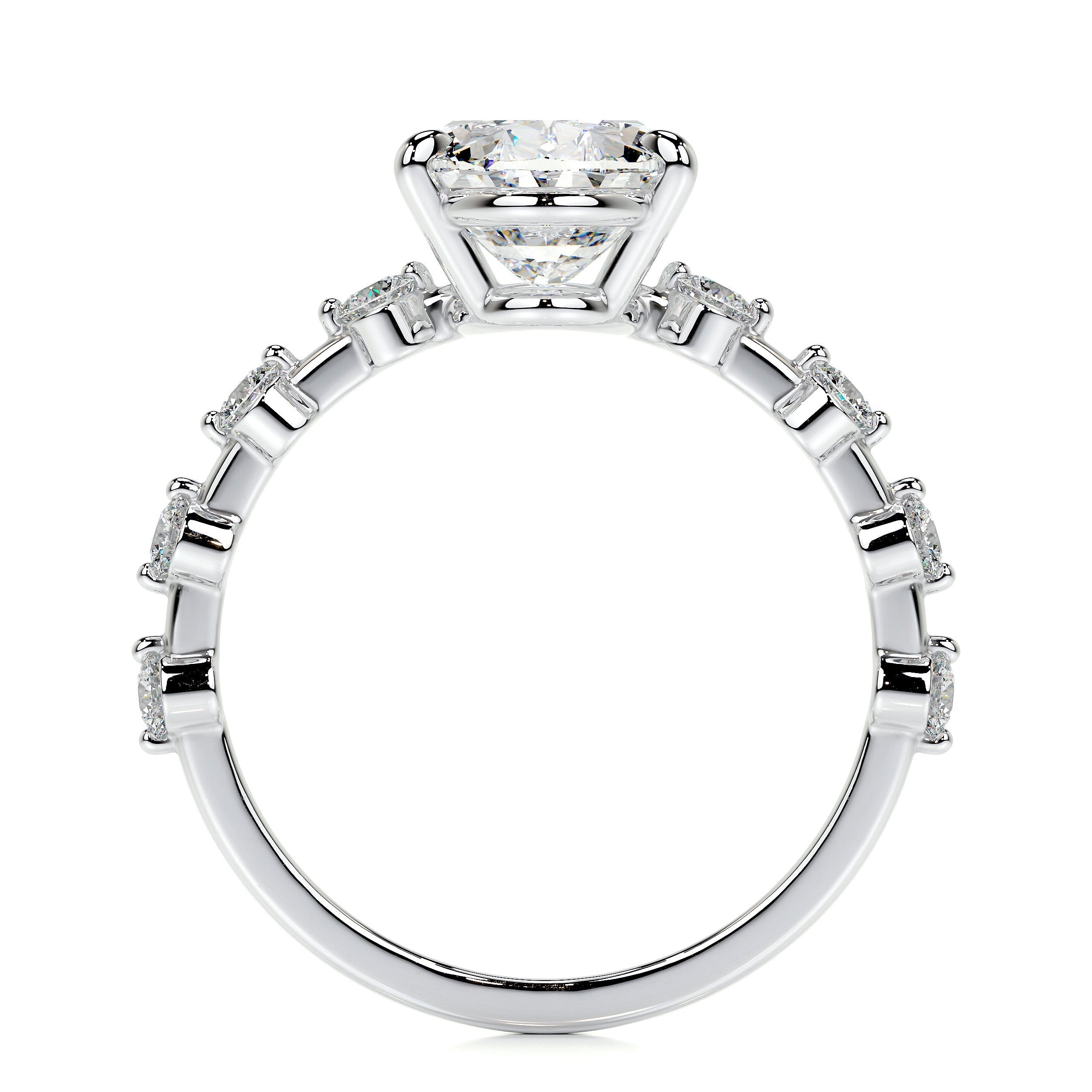 Bell Lab Grown Diamond Ring (3.40 Carat) -14K White Gold