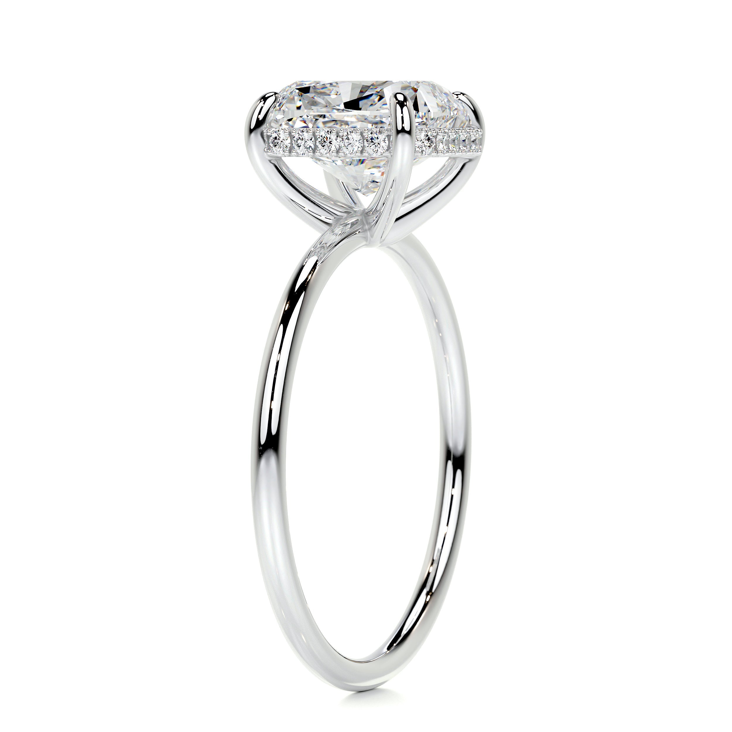 Priscilla Diamond Engagement Ring -14K White Gold - Main Stone 3.05 Carat