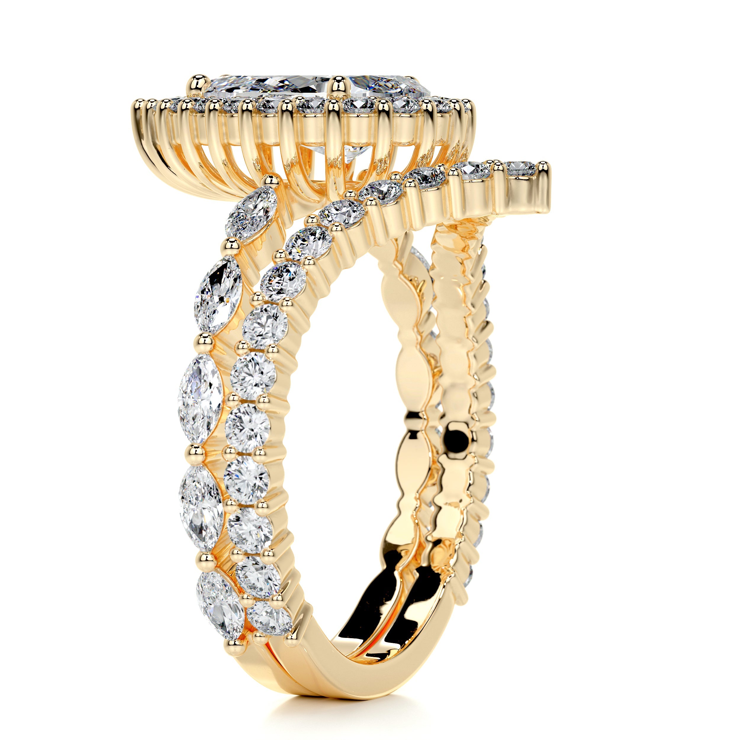 Dawn Diamond Bridal Set -18K Yellow Gold (RTS)