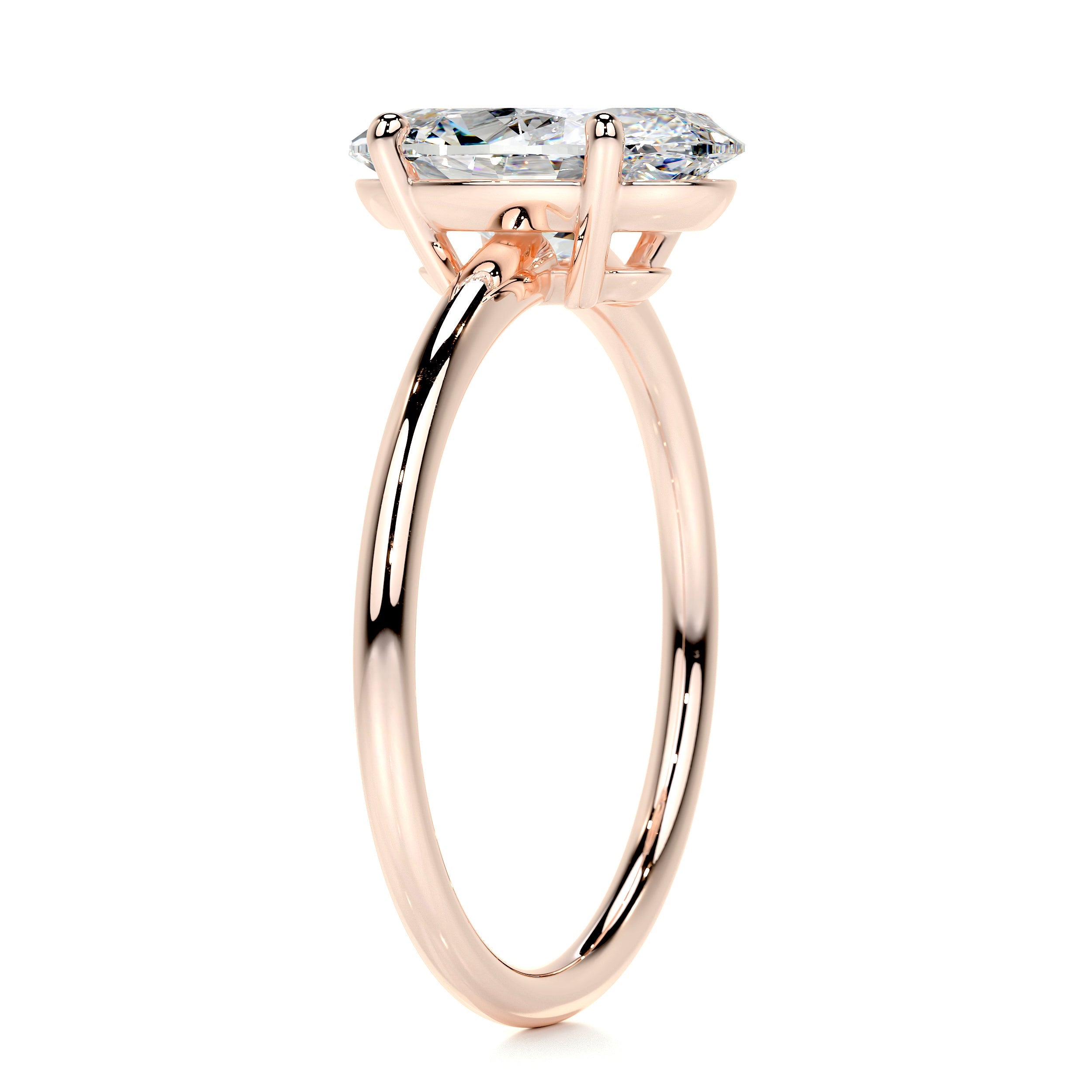 Adaline Diamond Engagement Ring -14K Rose Gold - Main Stone 3 Carat