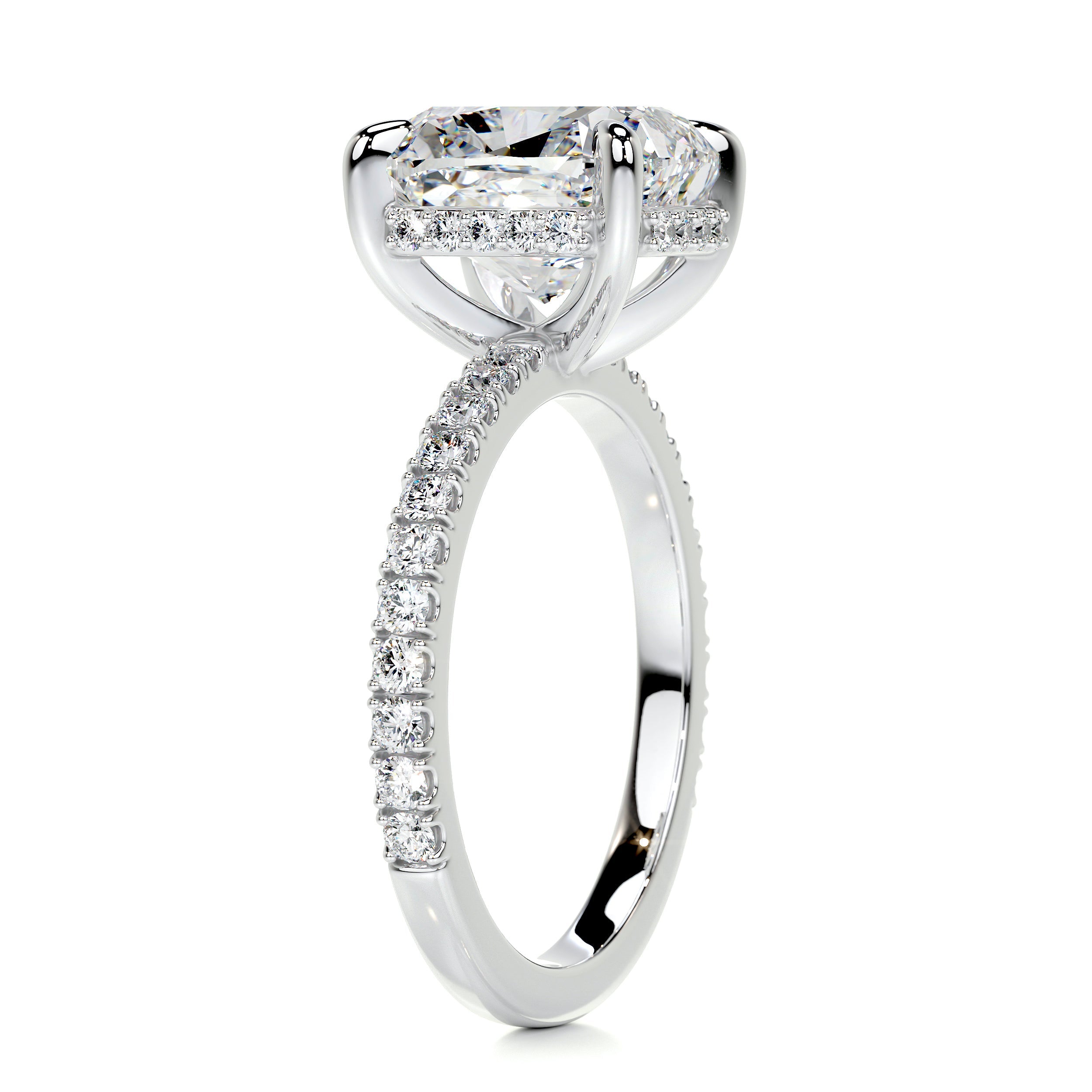 Beatriz Diamond Engagement Ring -18K White Gold - Main Stone 3.05 Carat