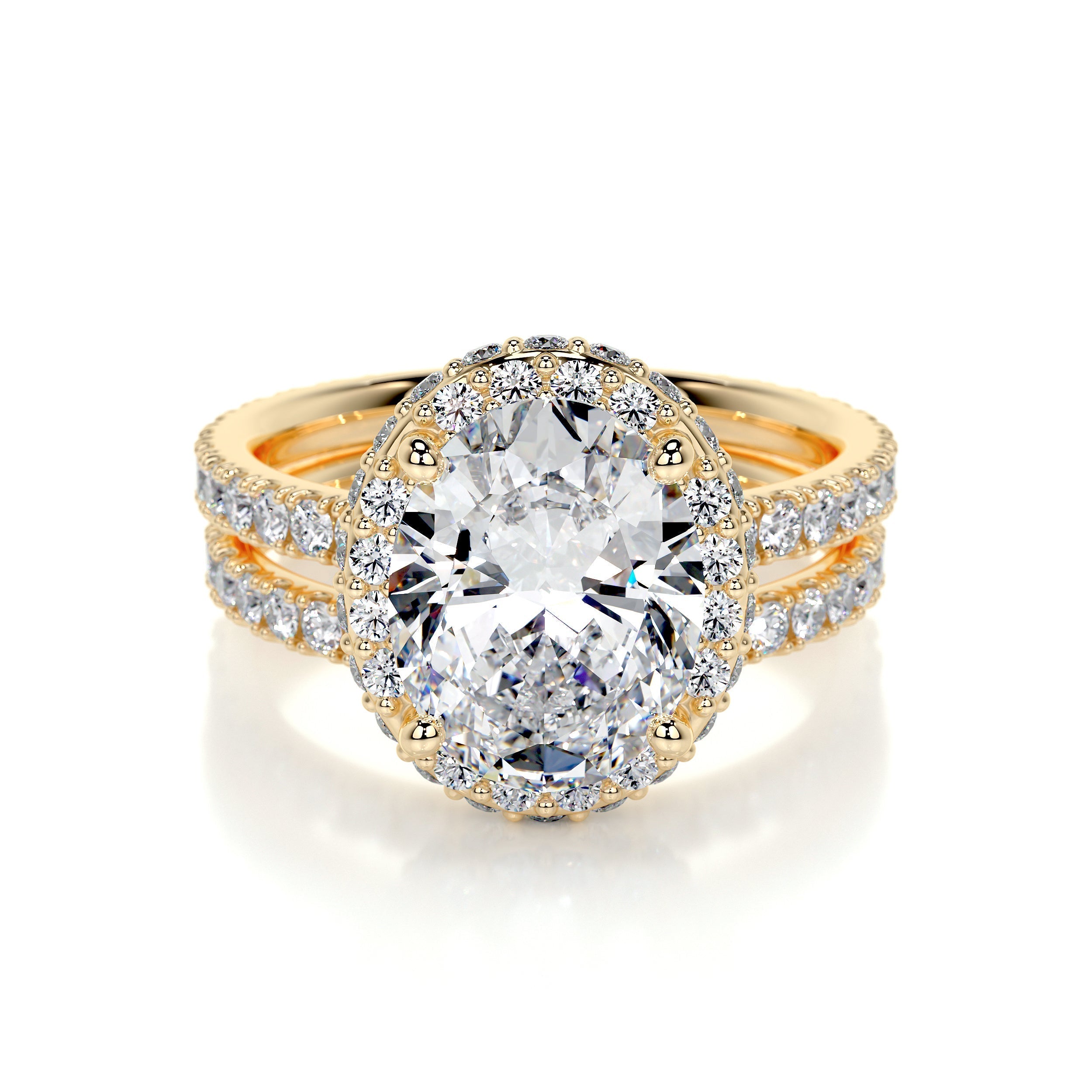 Lara Lab Grown Diamond Bridal Set (3 Carat) -18K Yellow Gold