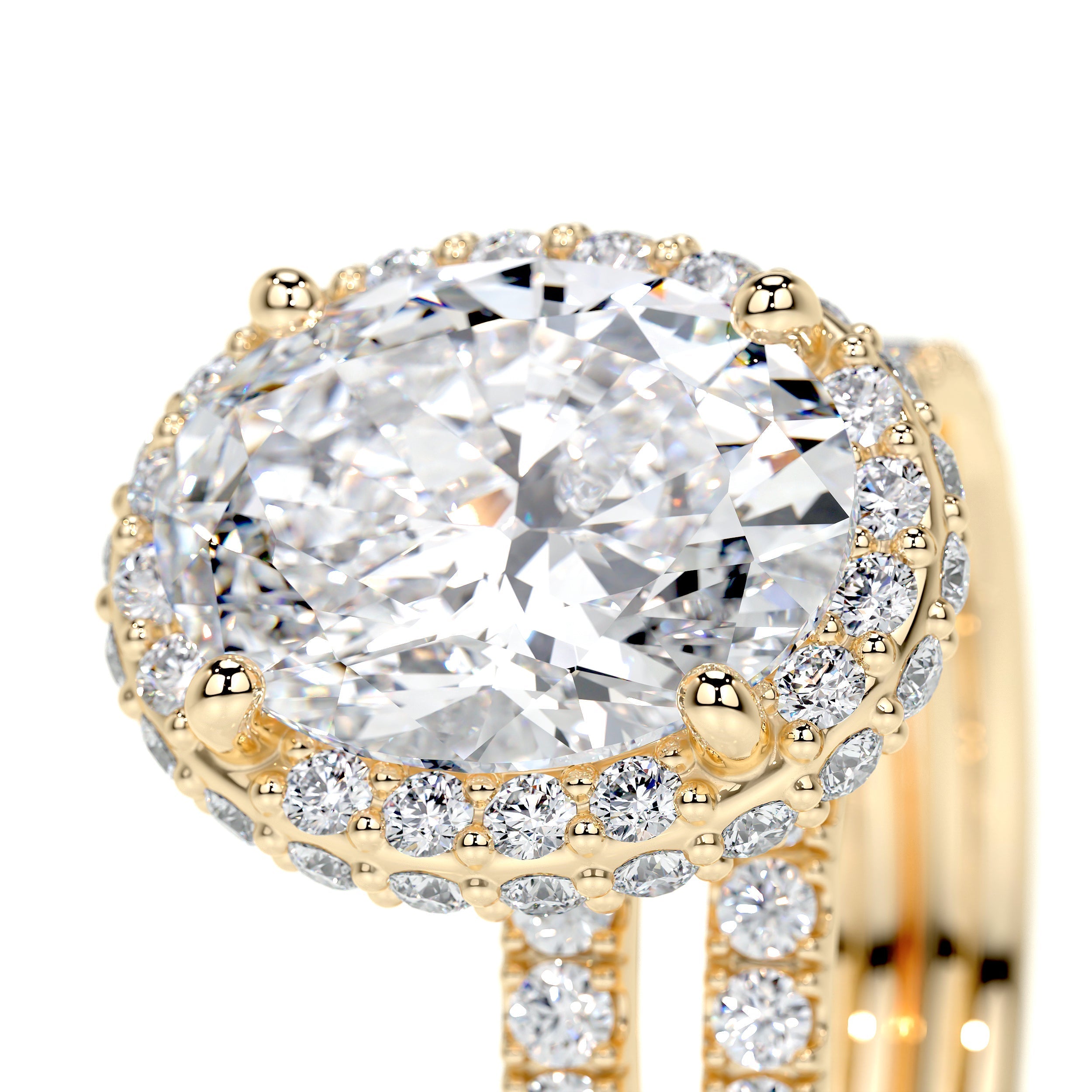 Lara Lab Grown Diamond Bridal Set (3 Carat) -18K Yellow Gold