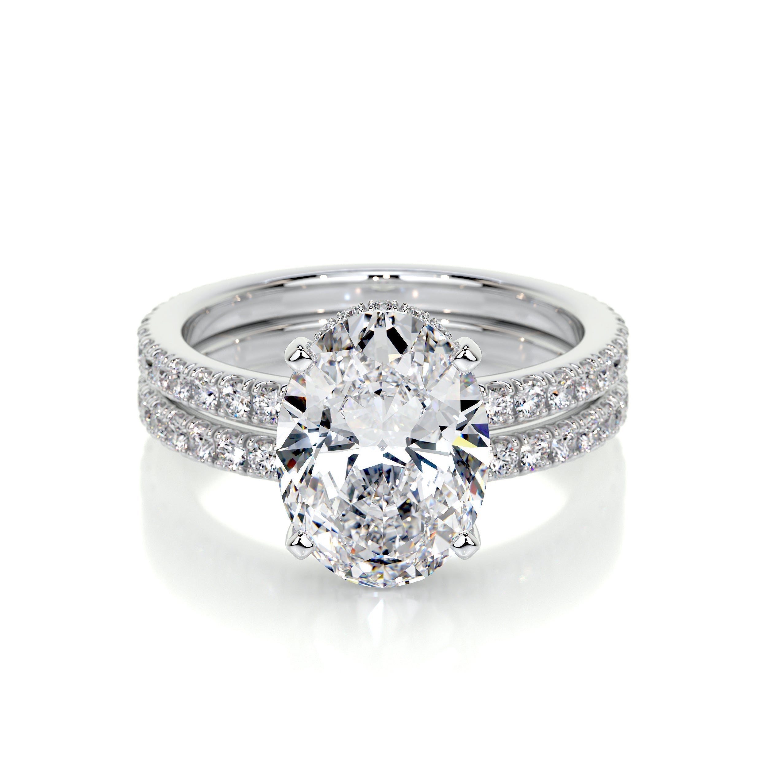 Lucy Lab Grown Diamond Bridal Set (3.8 Carat) - 18K White Gold