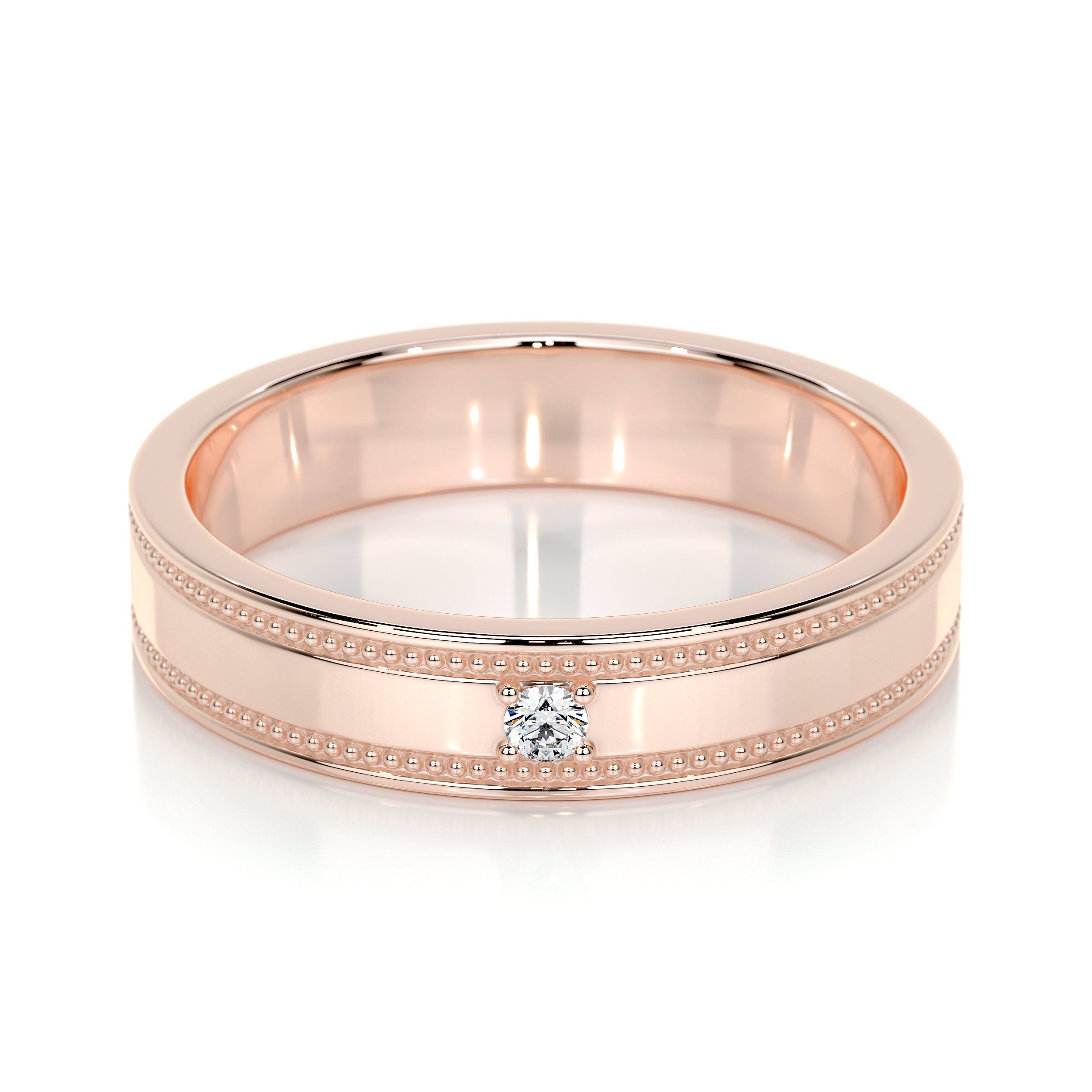 Sherry Lab Grown Diamond Wedding Ring (0.02 Carat) -14K Rose Gold (RTS)